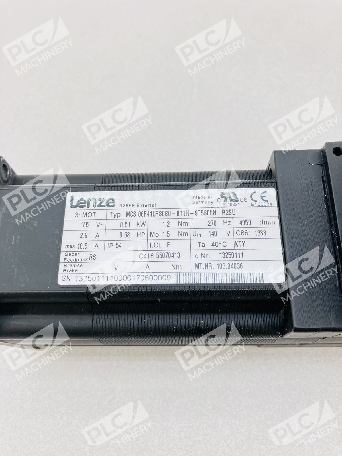 Lenze MCS 06F41LRS0B0-B11N-ST5S00N-R2SU Synchronous Servo Motor - Image 3