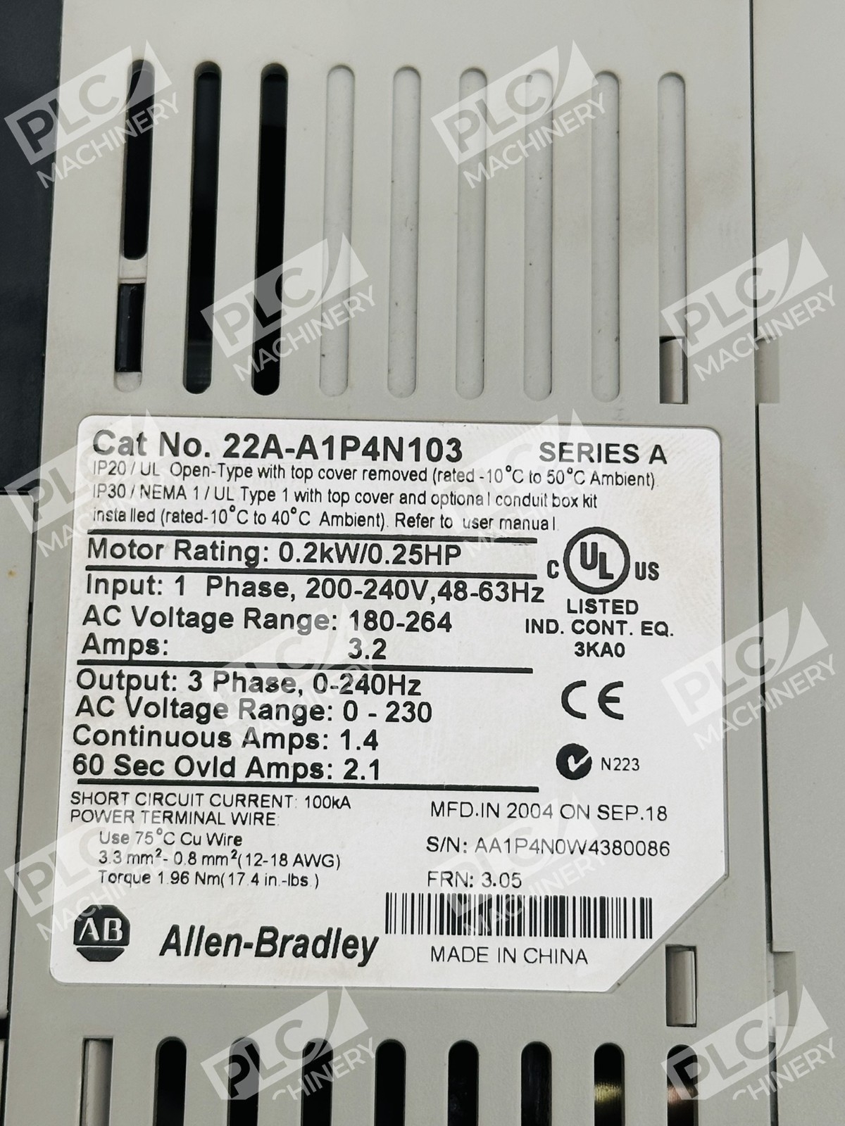 Allen Bradley 22A-A1P4N103 Series A PowerFlex4 - Image 7