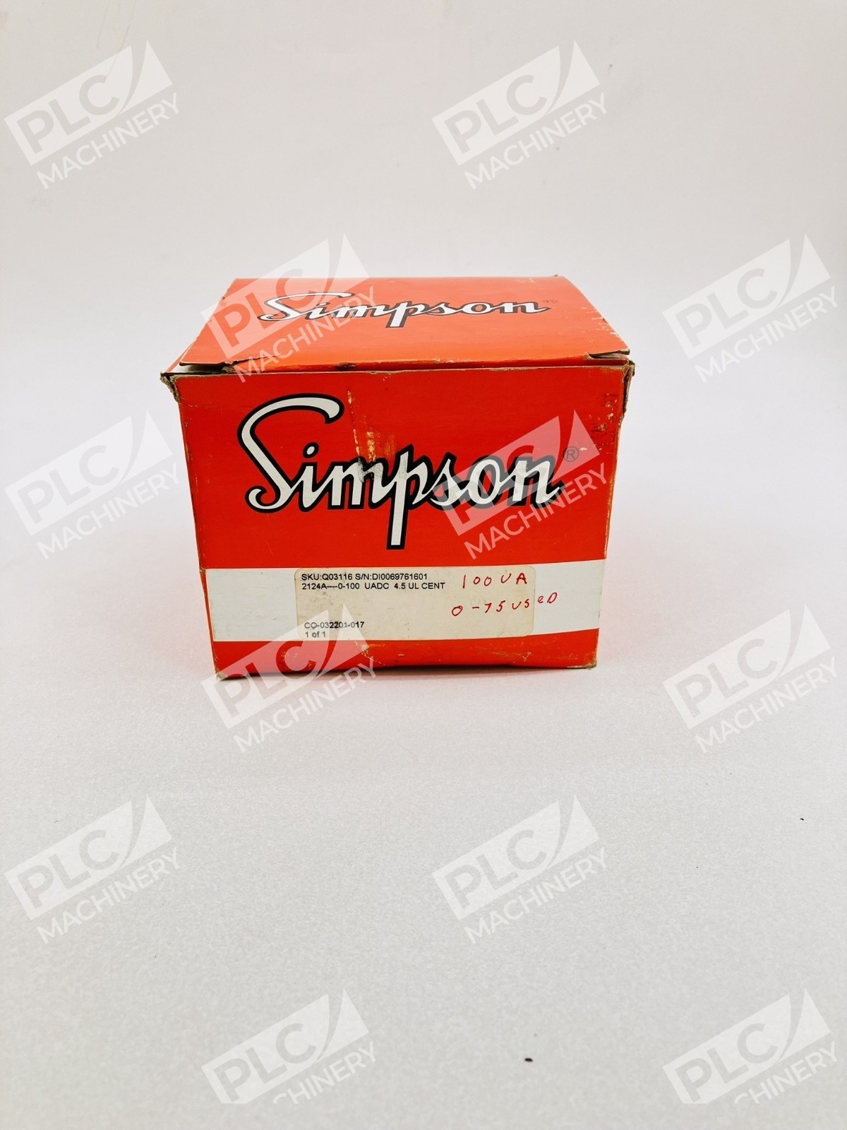 Simpson Q03116 Analog DC Microammeter 0-100uA 4.5" Panel Meter 2124A