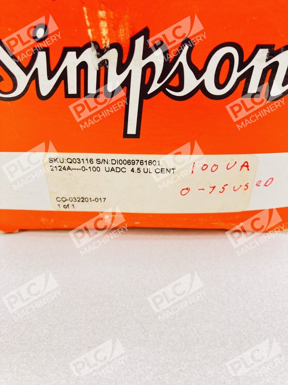 Simpson Q03116 Analog DC Microammeter 0-100uA 4.5" Panel Meter 2124A - Image 3