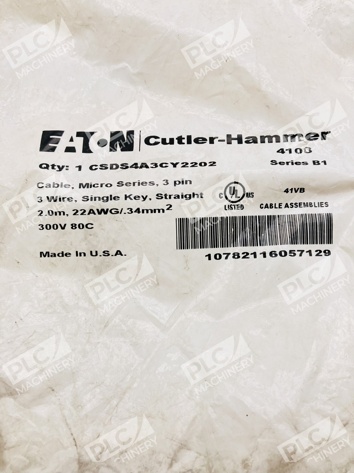 Eaton CSDS4A3CY2202 Sensor Connection Cable 3-Pin Sensor Cordset - Image 3