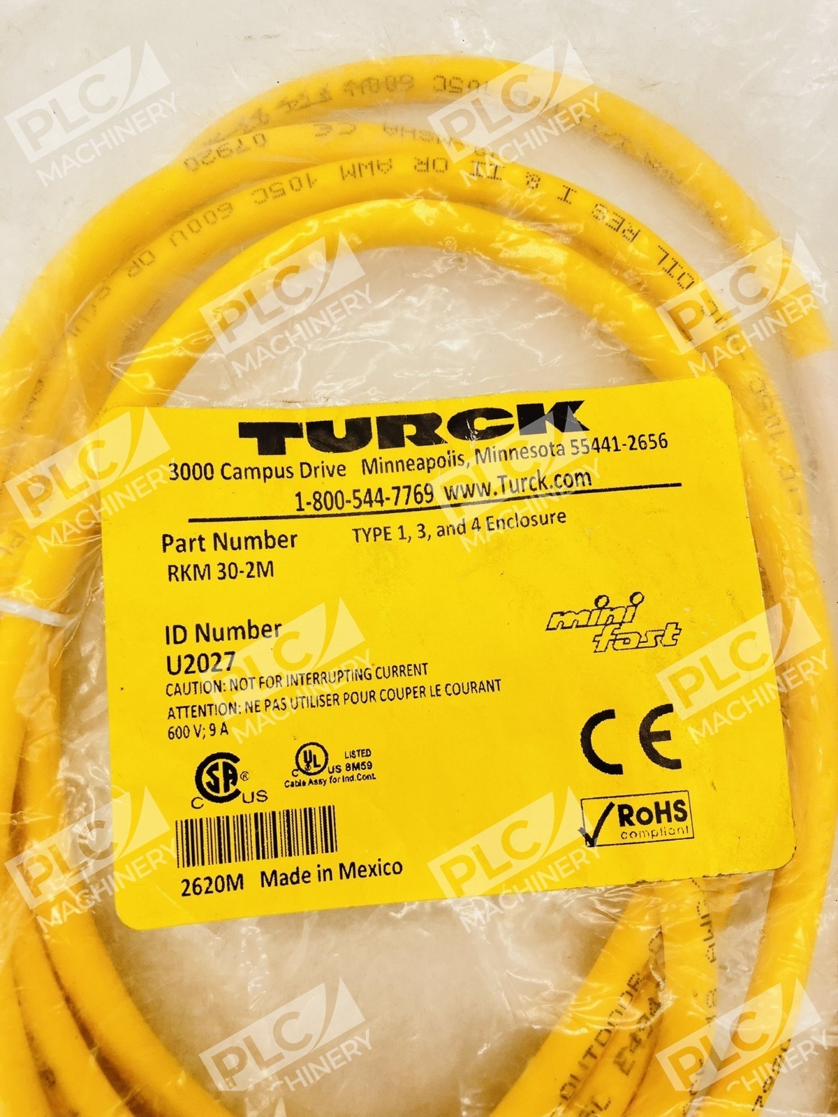Turck RKM 30-2M U2027 Minifast Sensor Cable Cordset - Image 3