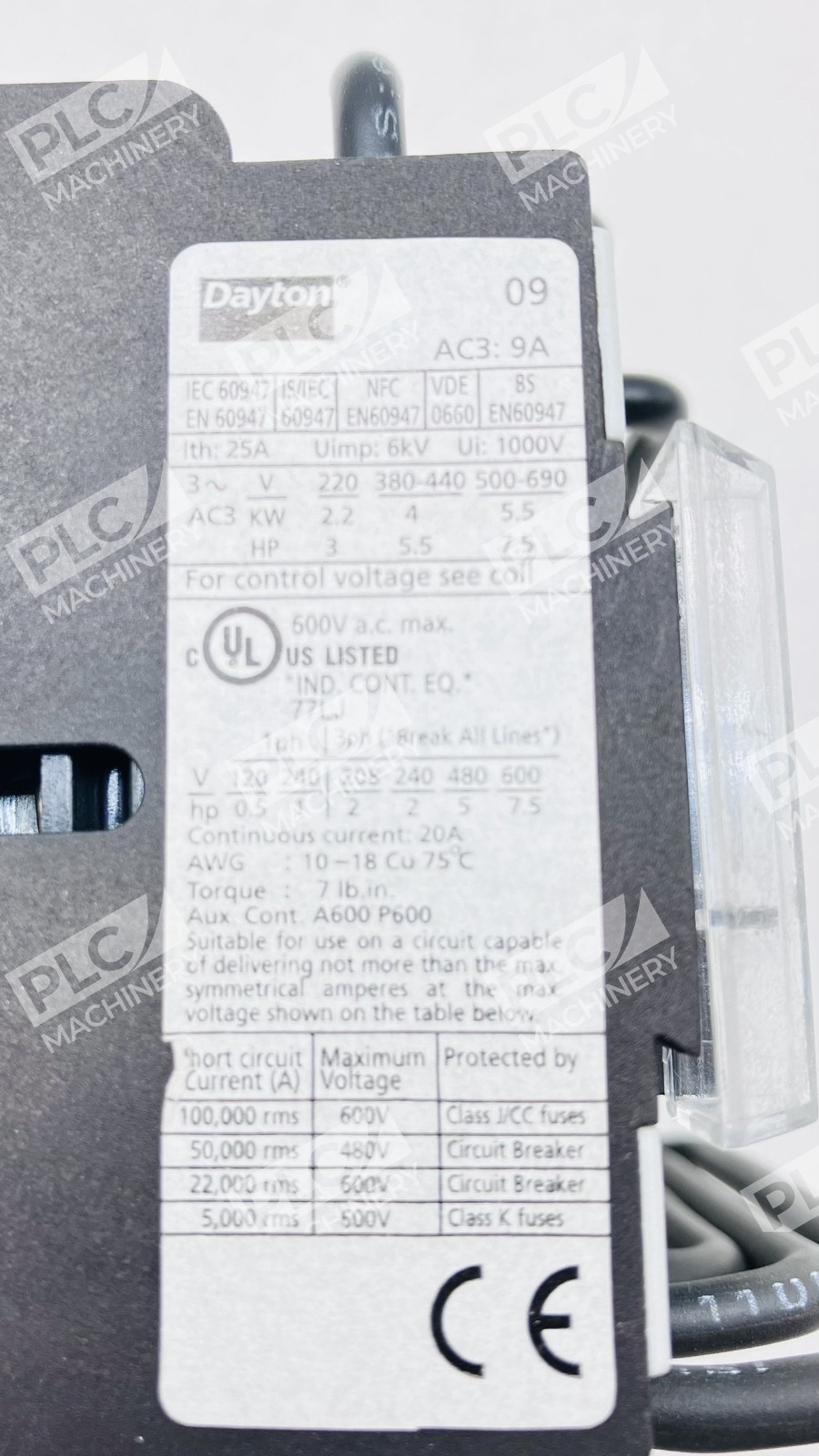 Dayton 6EAW5 Reversing IEC Magnetic Contactor Motor Control - Image 10