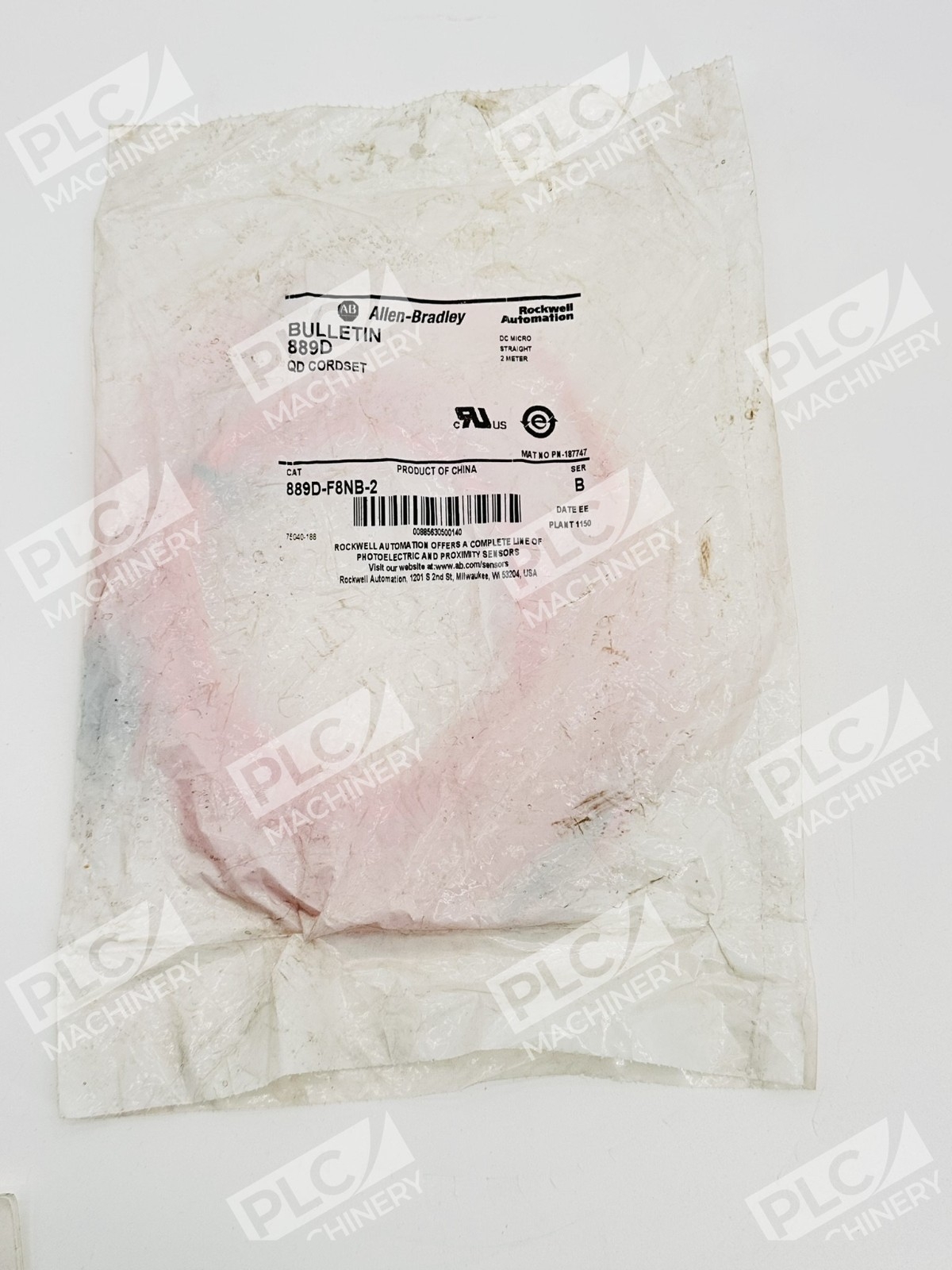 Allen Bradley 889D-F8NB-2 Series B QD Cordset DC Micro Straight 2m