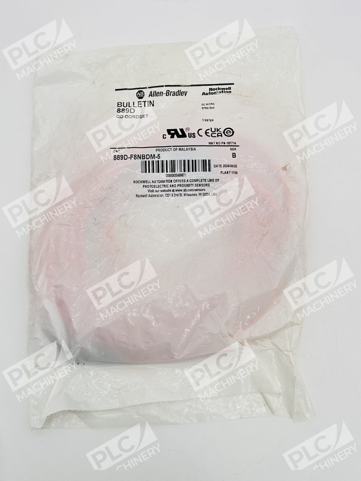 Allen Bradley 889D-F8NBDM-5 Series B QD Cordset DC Micro 5m - Image 2
