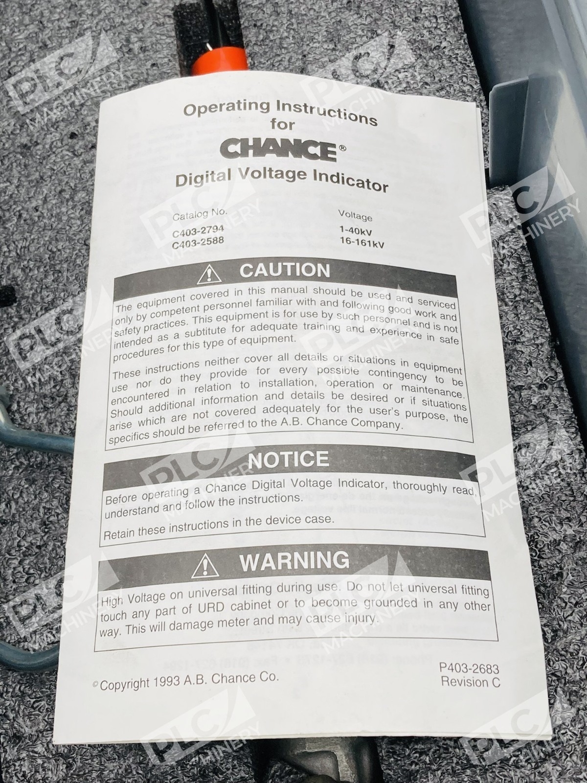 Hubbell Chance C403-2794 Digital Voltage Indicator 40kV - Image 4