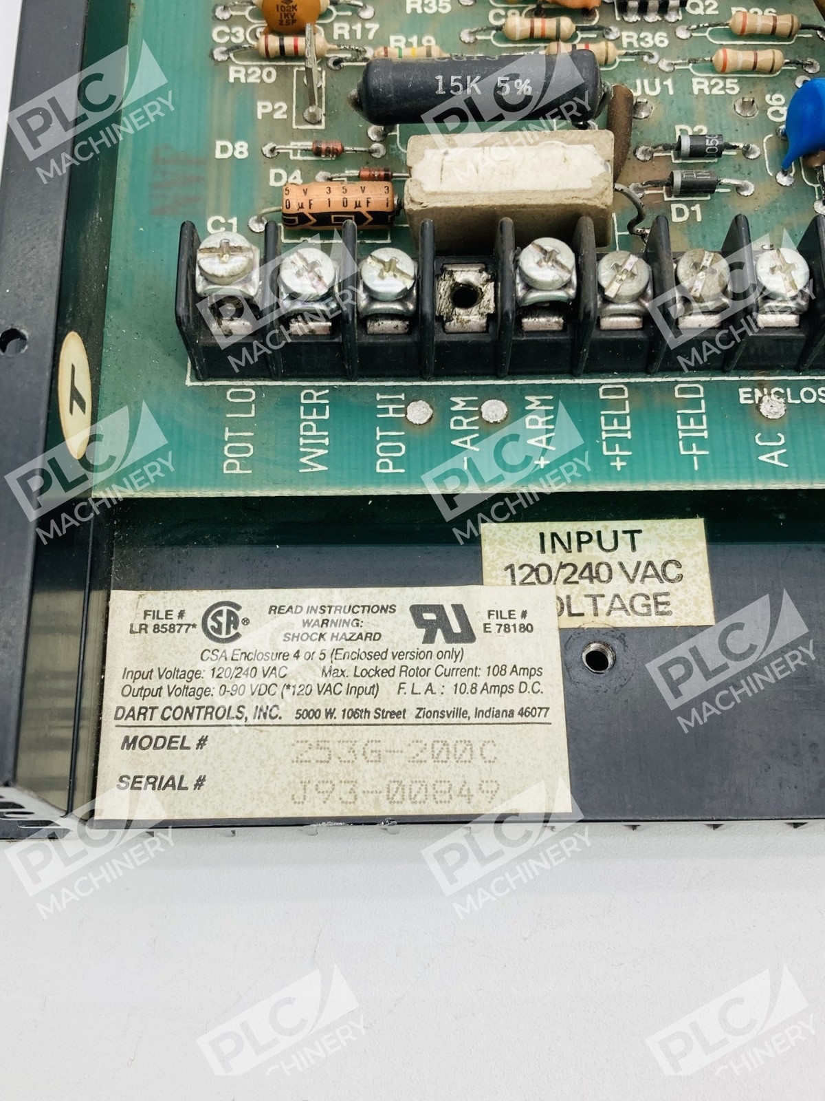 Dart Controls 253G-200C DC Motor Speed Control 2HP Dual Voltage - Image 5