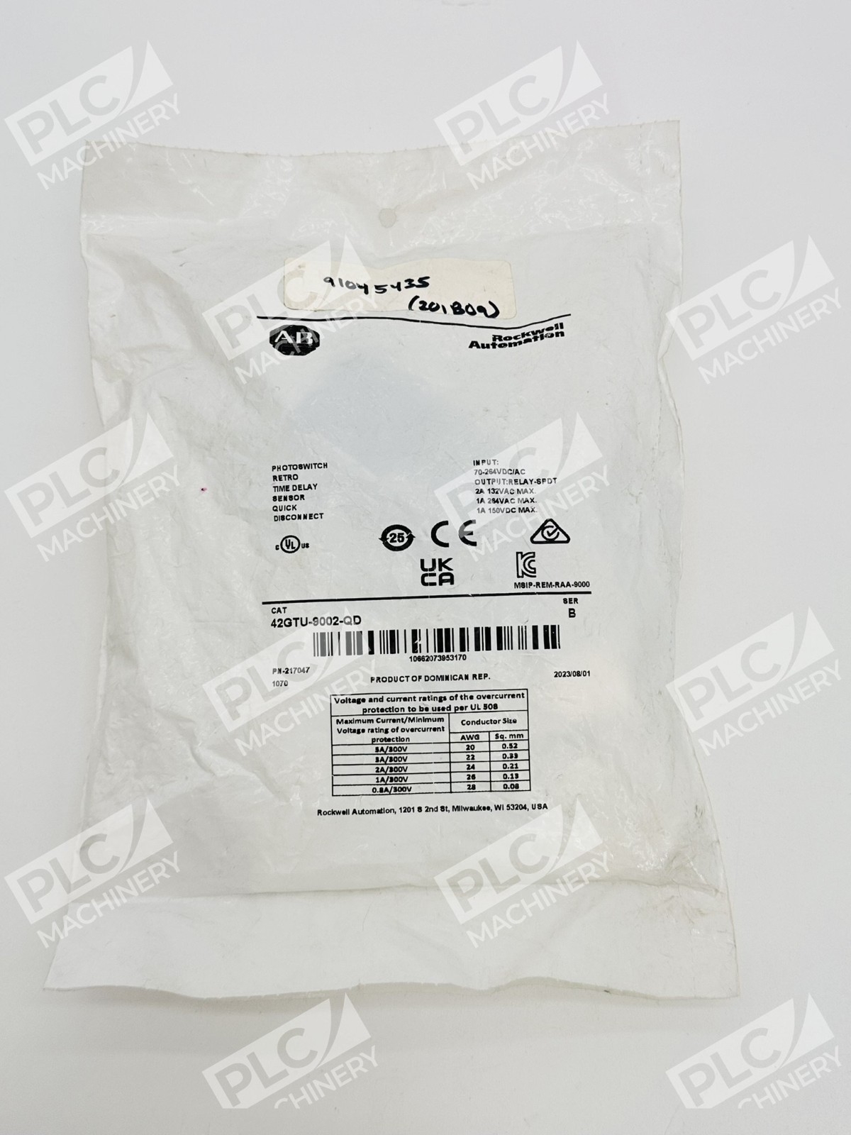 Allen Bradley 42GTU-9002-QD B Photoswitch Retro Time Delay Sensor