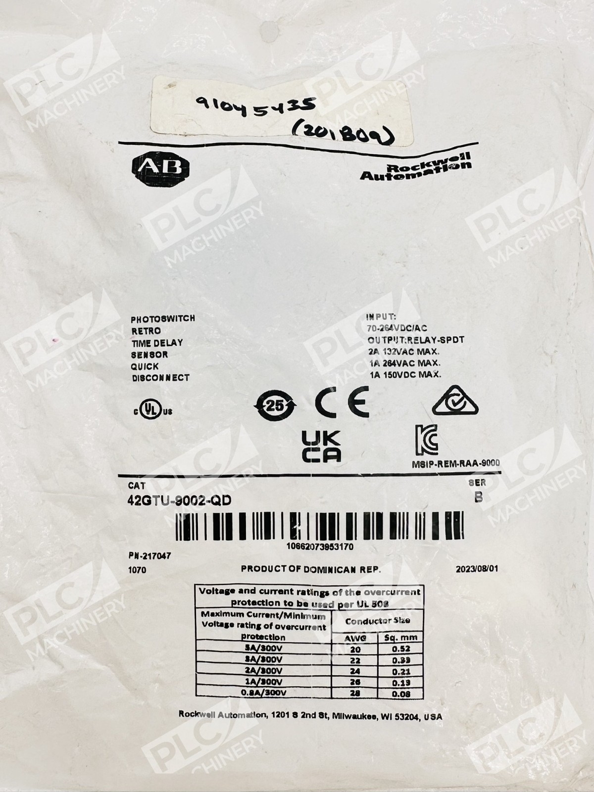 Allen Bradley 42GTU-9002-QD B Photoswitch Retro Time Delay Sensor - Image 3