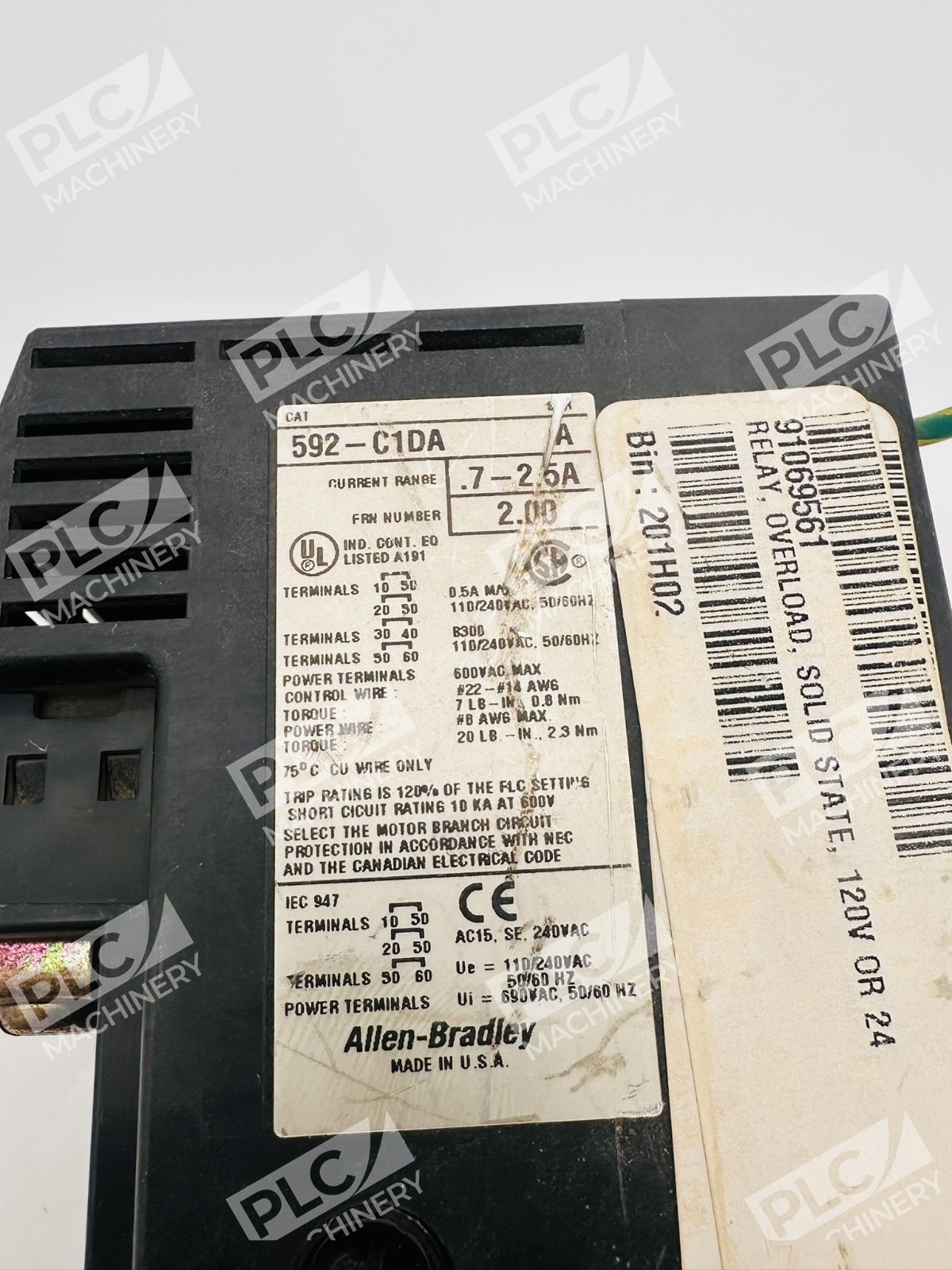 Allen Bradley 592-C1DA Series A 0.7-2.5A SMP-3 - Image 9