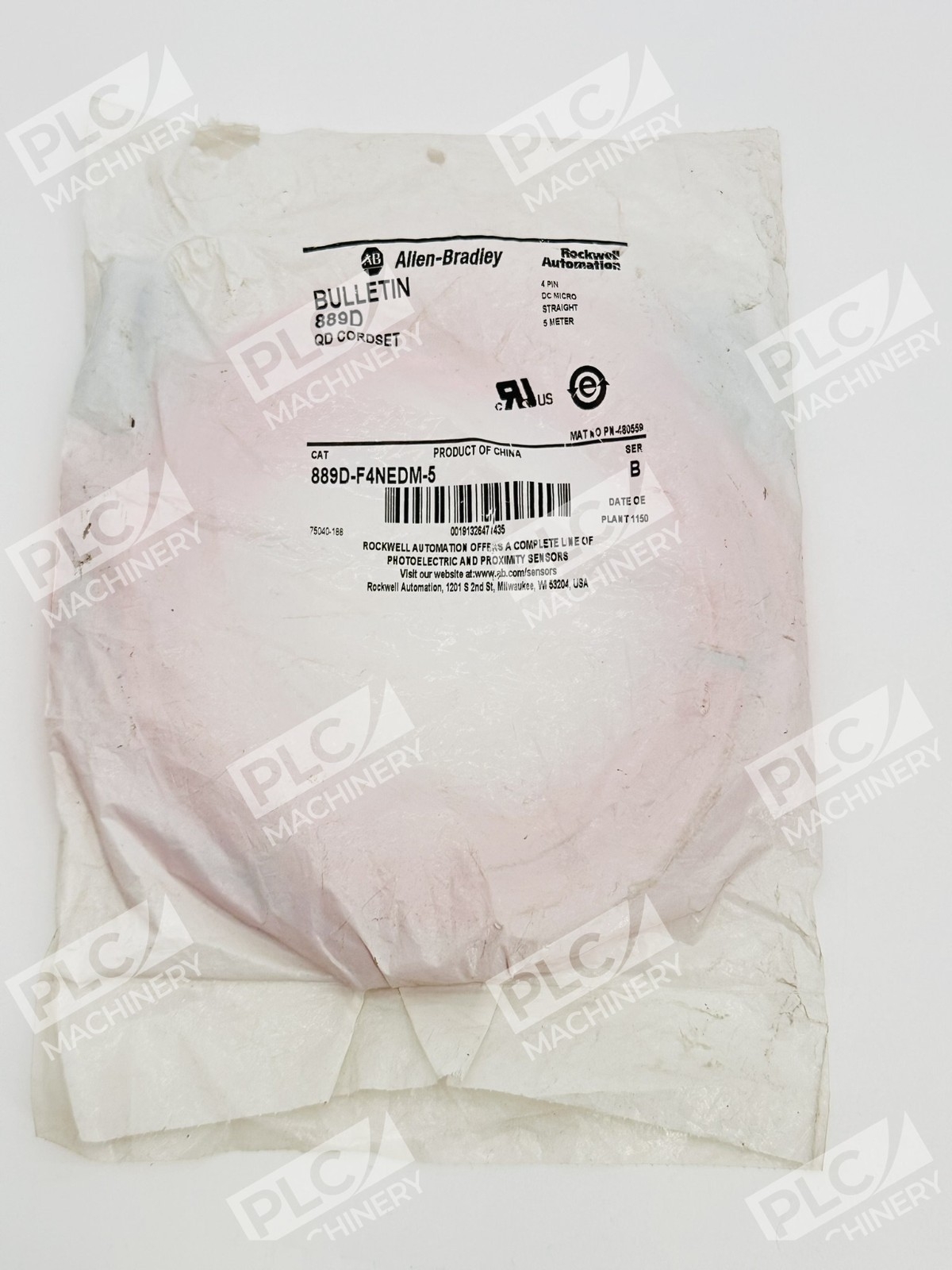 Allen Bradley 889D-F4NEDM-5 Series B QD Cordset