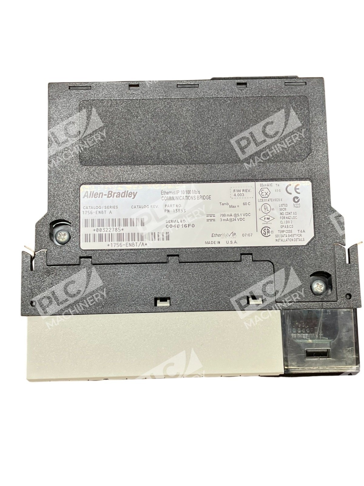 Allen-Bradley 1756-ENBT /A EtherNet/IP Bridge Module FRN 4.003 ControlLogix