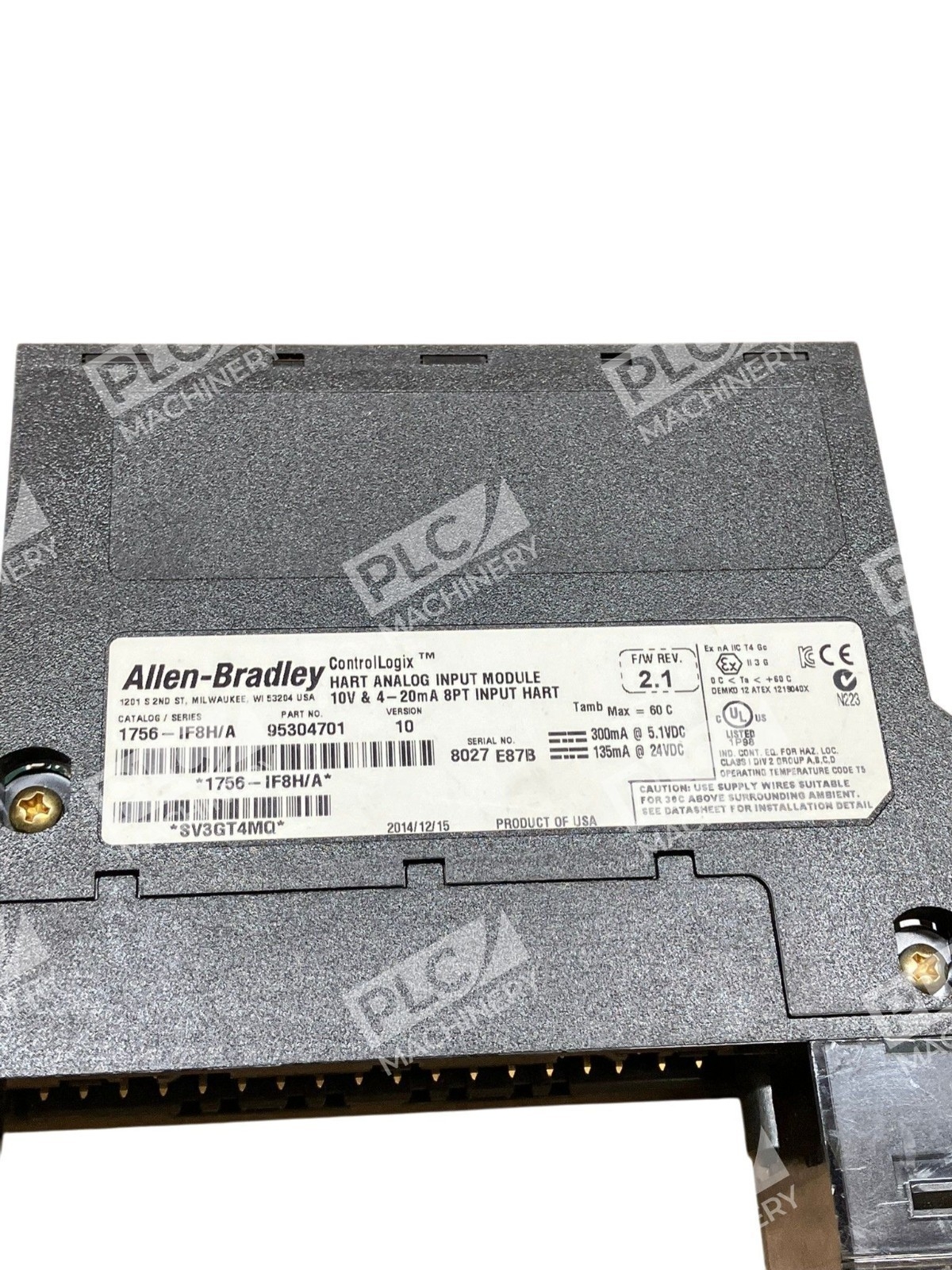 Allen-Bradley 1756-IF8H /A ControlLogix 8Pt HART Analog Input Module No Door