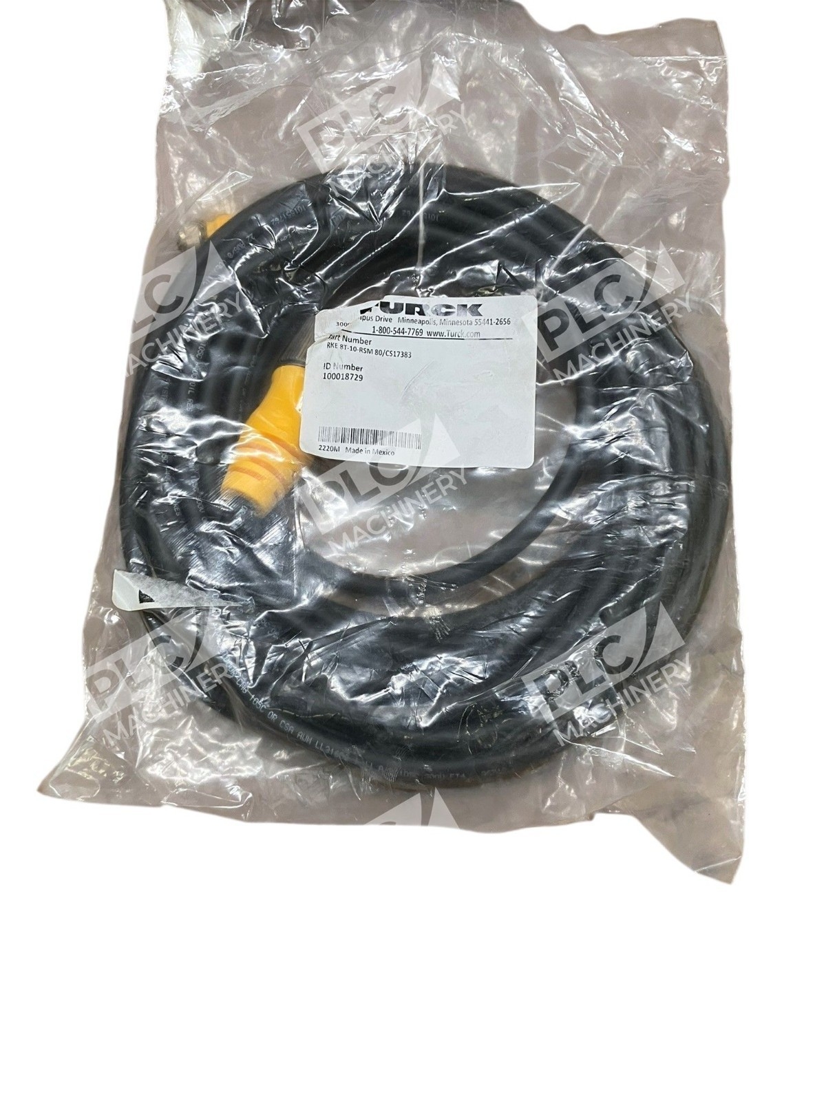 Turck RKE 8T-10-RSM 80/CS17383 8-Pin Cordset 10M M12 to 7/8" Double-Ended Cable
