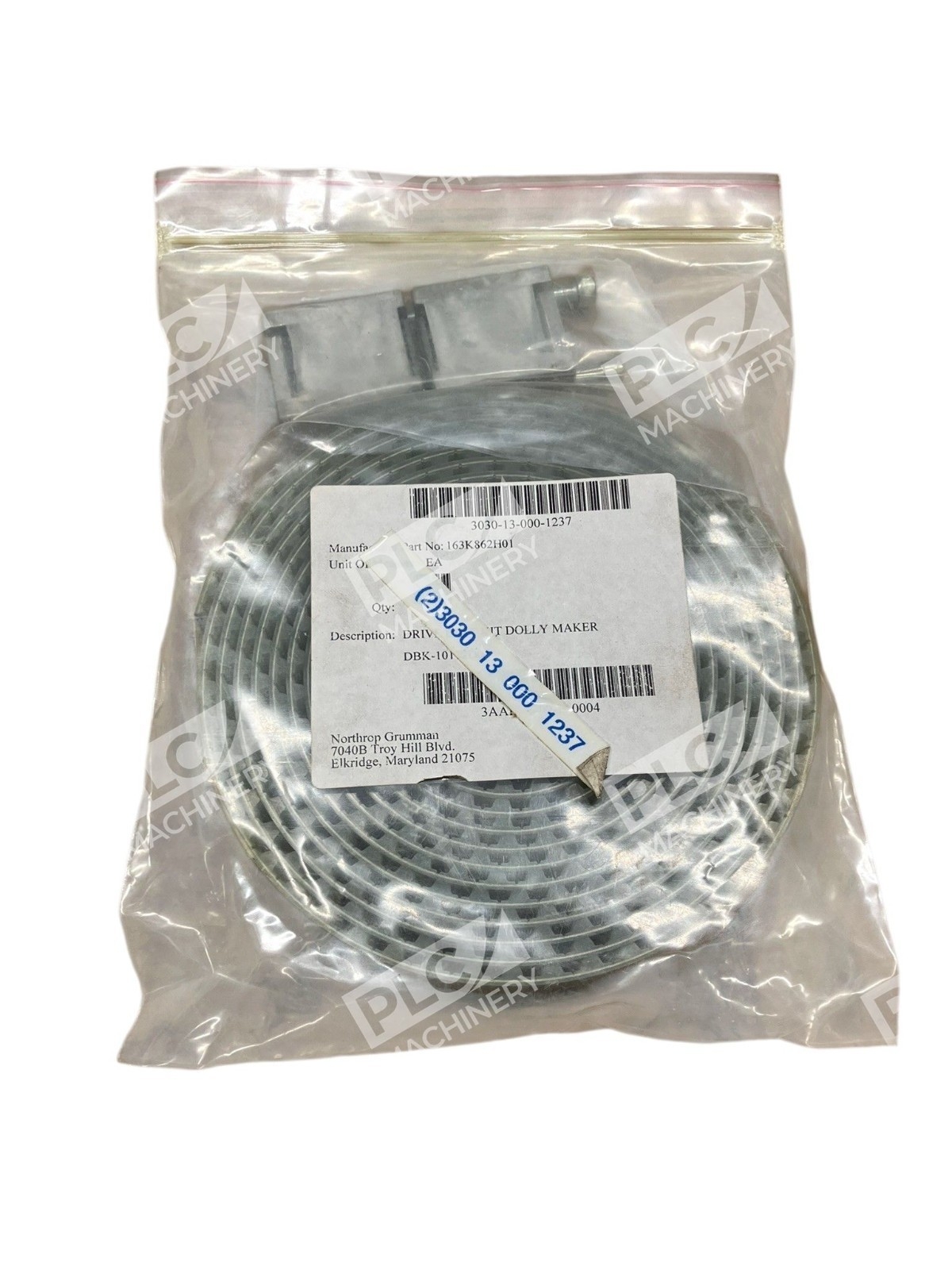Macron Dynamics 163K862H01 Drive Belt Kit NSN 3030-13-000-1237 Dolly Maker