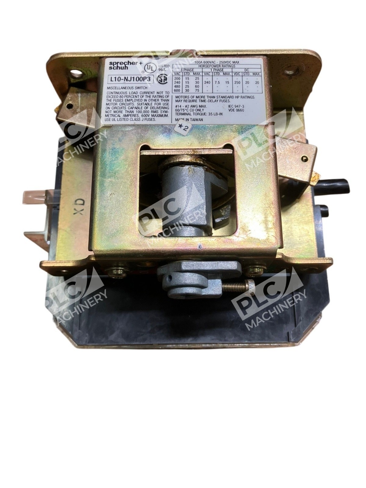Sprecher + Schuh L10-NJ100P3 100A Fused Disconnect Switch 3P