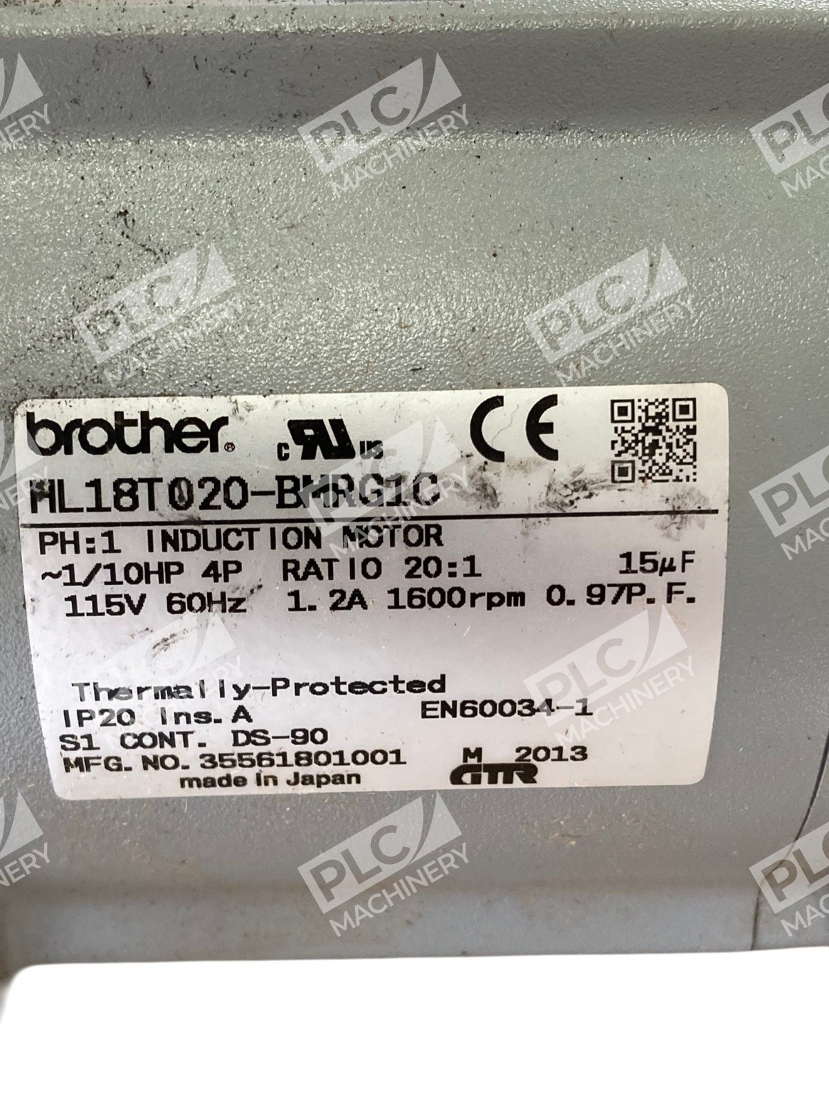 HL18T020-BMRG1C - Brother - AC Gearmotor 1/10HP - Image 10
