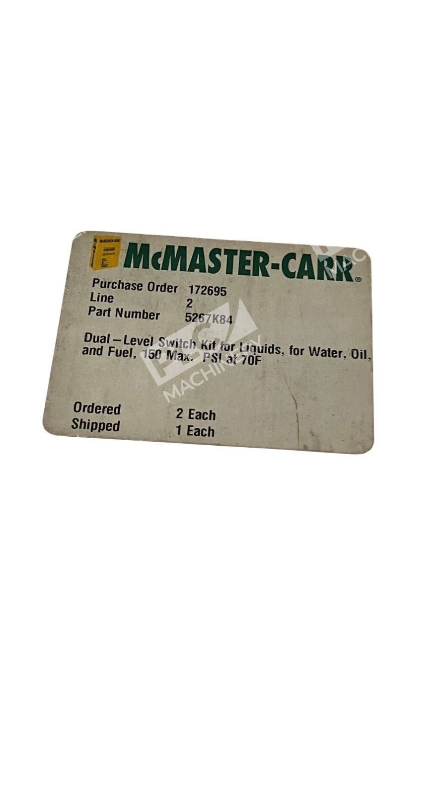 24576 – Gems - Liquid Switch Kit Dual-Level 5267K84 McMaster-Carr (Incomplete) - Image 4