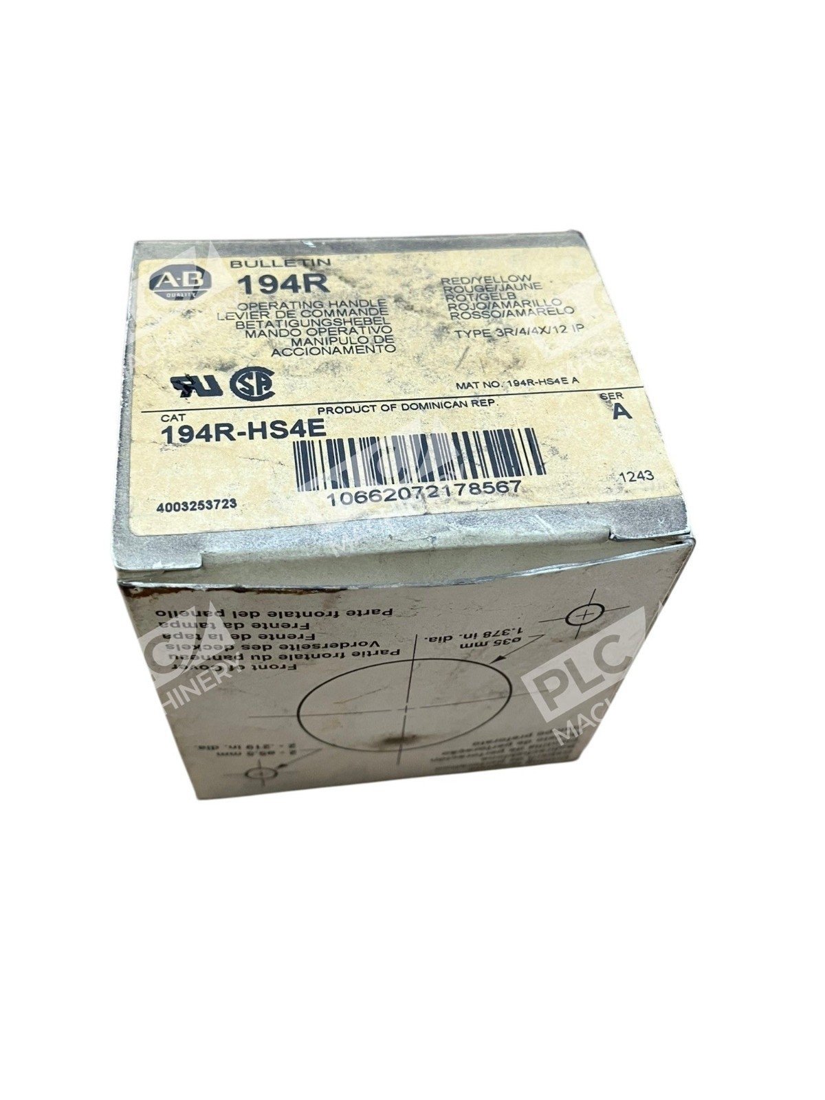 194R-HS4E Series A - Allen-Bradley - Switch Operating Handle Red/Yellow - Image 2