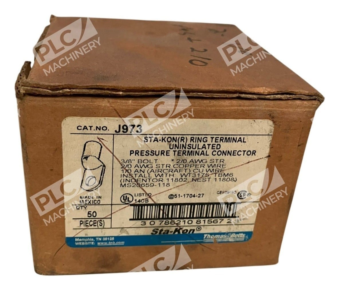 J973 - Thomas & Betts - Sta-Kon Ring Terminal Kit One Box of 50 - Image 2