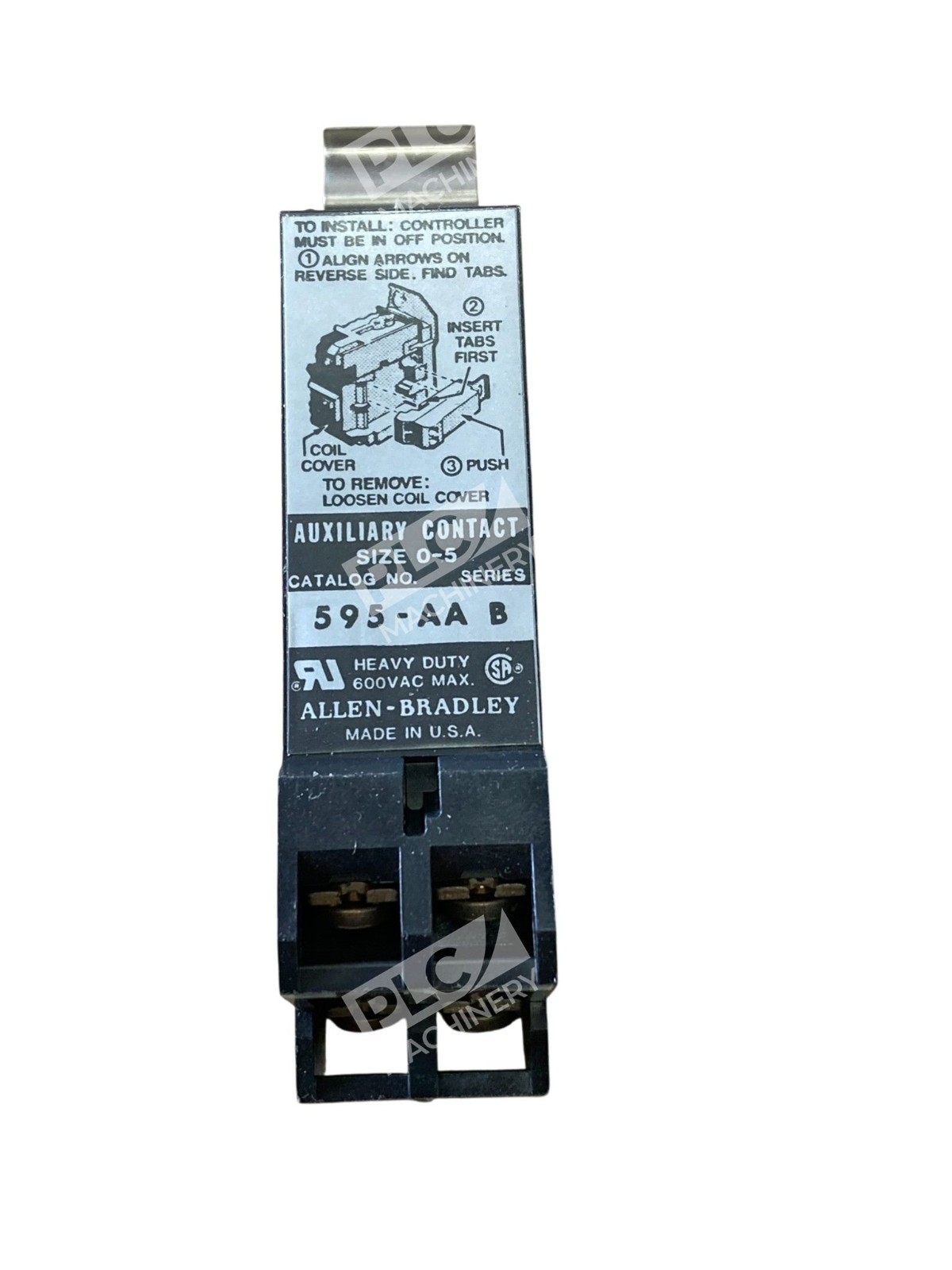 Allen-Bradley 595-AA /B 2NO Auxiliary Contact Block 600V 10A - Image 6