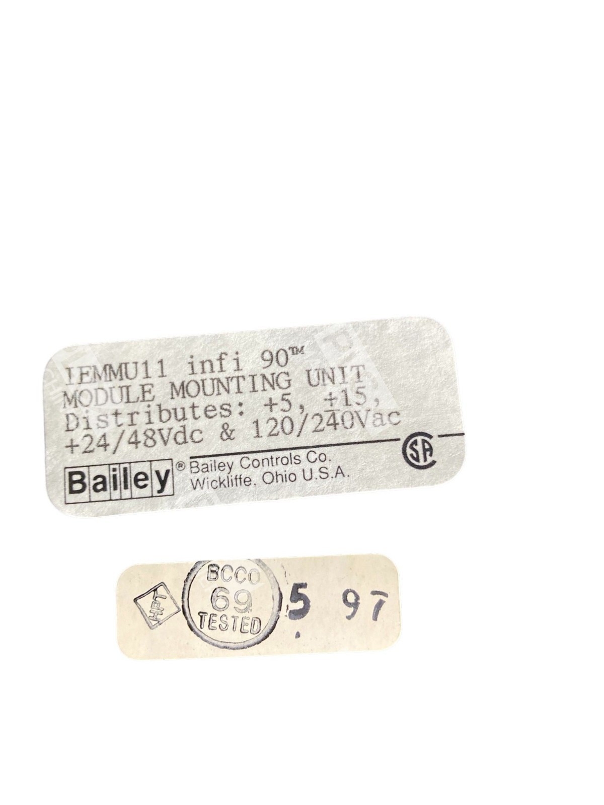 Bailey Controls IEMMU11 infi 90 Module Mounting Unit | DCS Chassis - Image 5