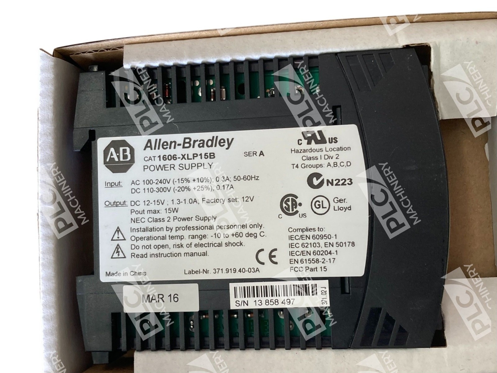 Allen-Bradley 1606-XLP15B /A 15W DIN-Rail Compact Power Supply 12-15V DC - Image 5