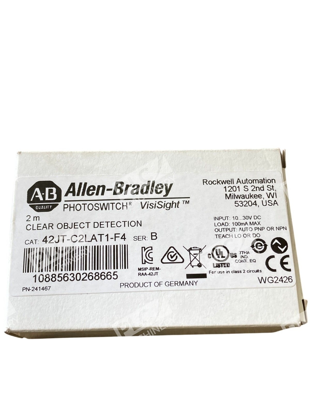 Allen-Bradley 42JT-C2LAT1-F4 /B VisiSight Clear Object Photoelectric Sensor 30V - Image 3