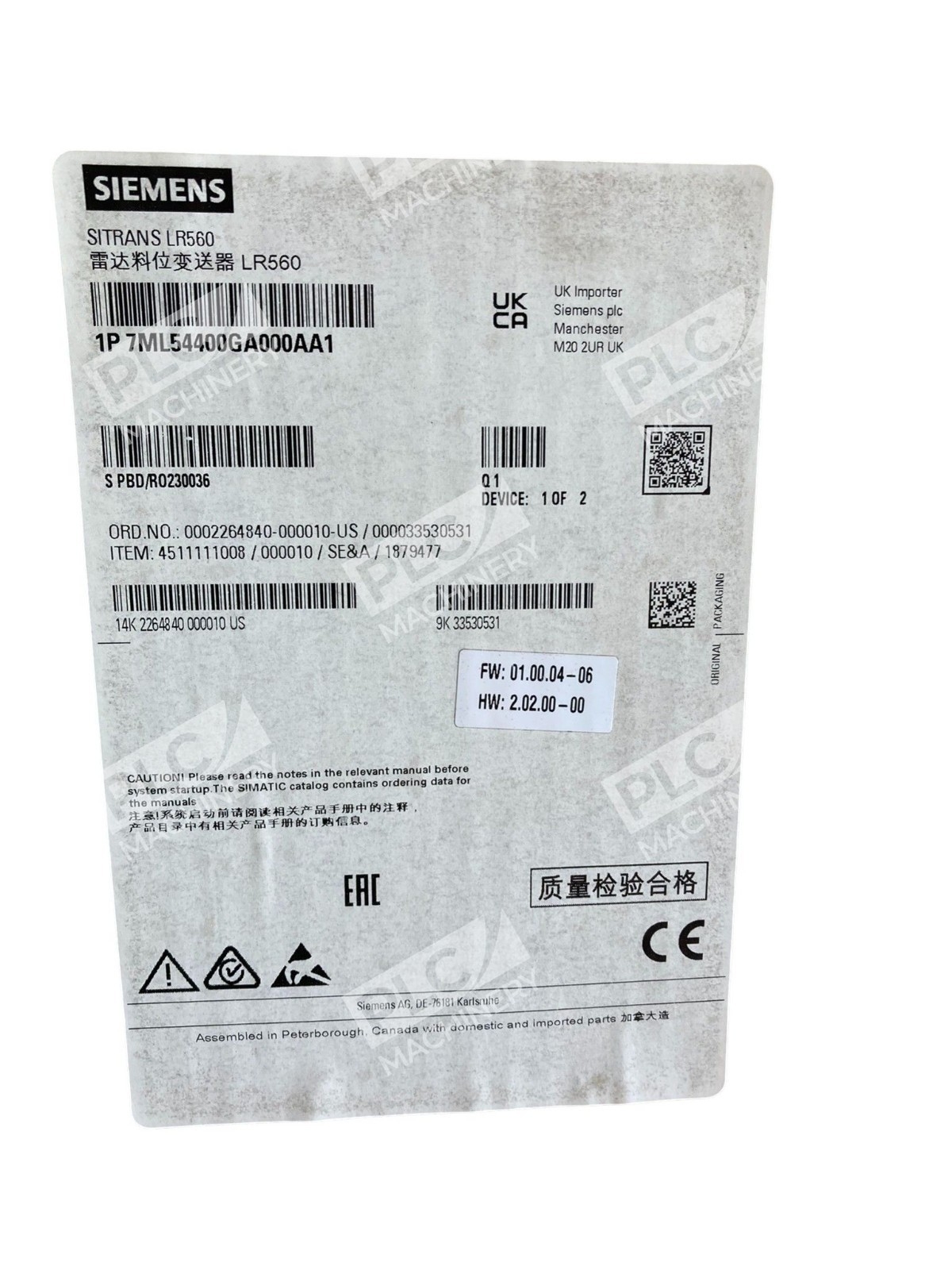 Siemens SITRANS LR560 Radar Level Transmitter | 78 GHz | 7ML5440-0GA00-0AA1 - Image 3