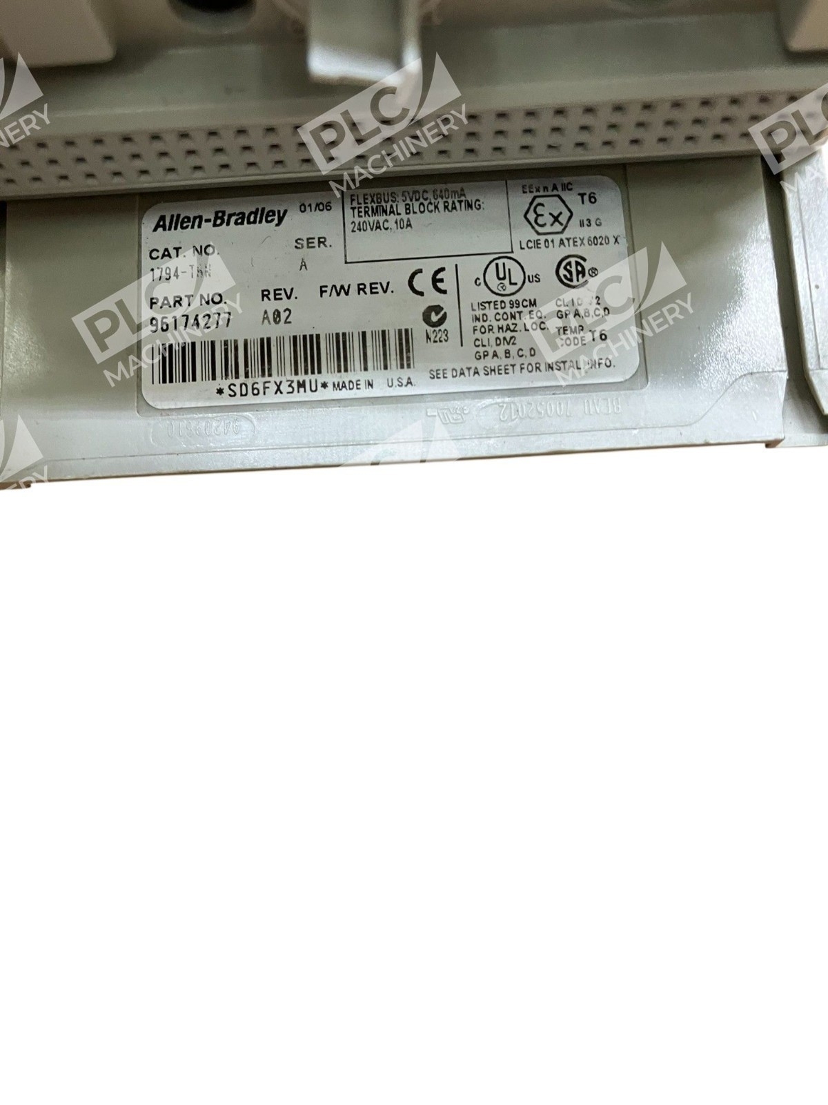 Allen-Bradley 1794-TBN /A FLEX I/O Terminal Base Unit Rev A02 240V AC 10A 5VDC - Image 3