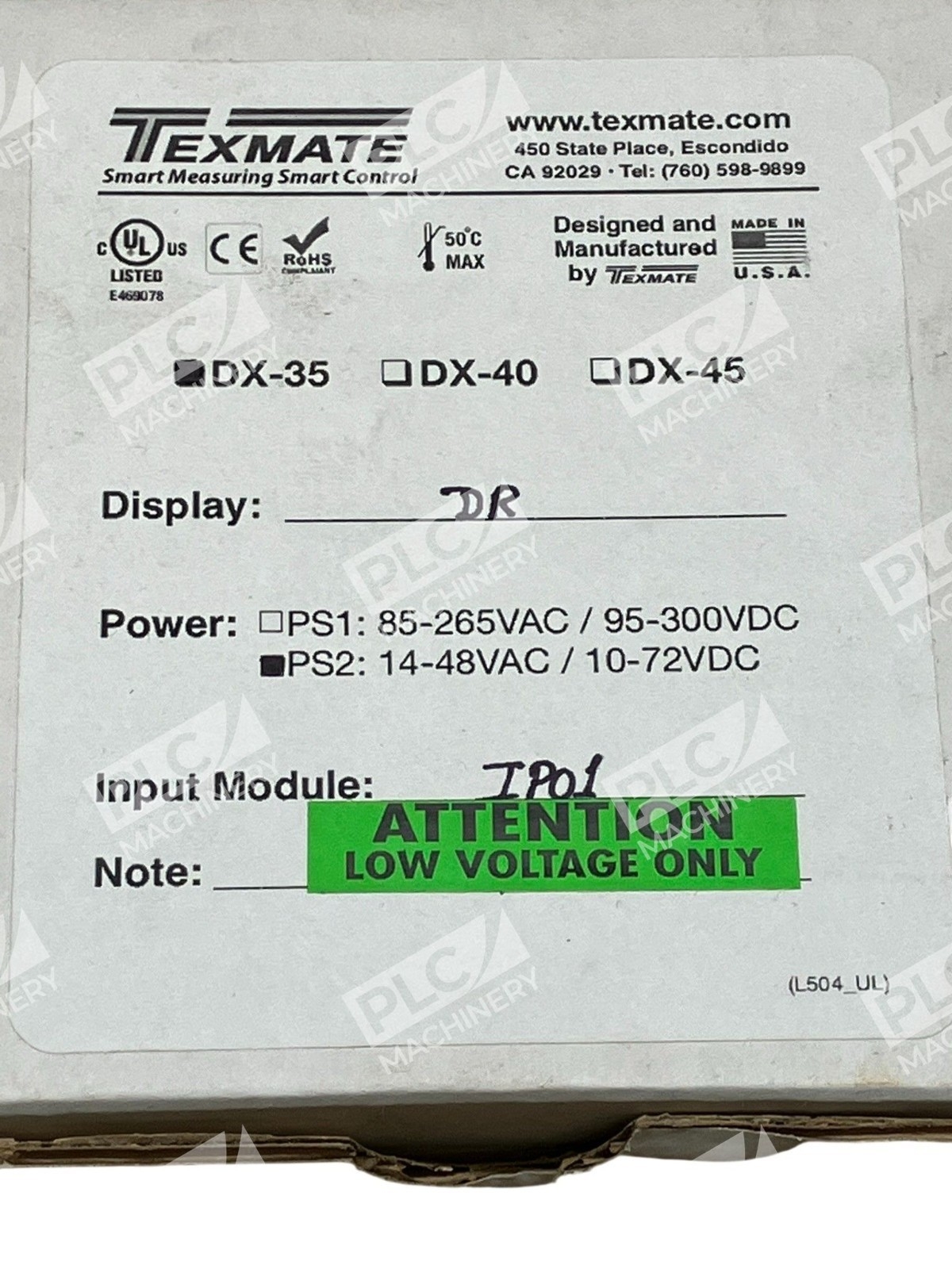 Texmate Lynx Series DX-35 Digital Panel Meter DR Display PS2 14–48VAC/10–72VDC - Image 3