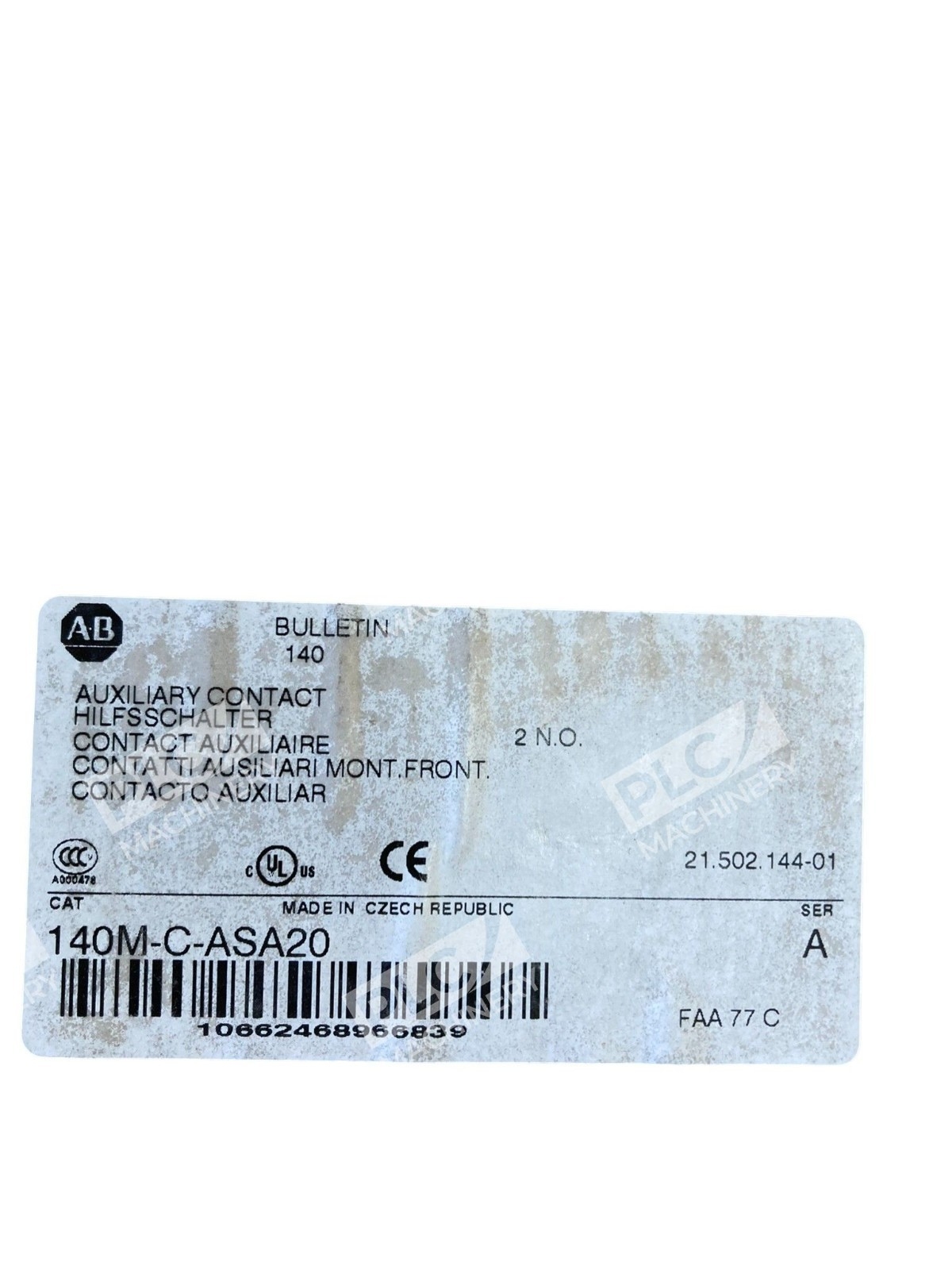 Allen-Bradley 140M-C-ASA20 /A Right-Side Aux Contact Block 2 NO 3A 230V AC - Image 4