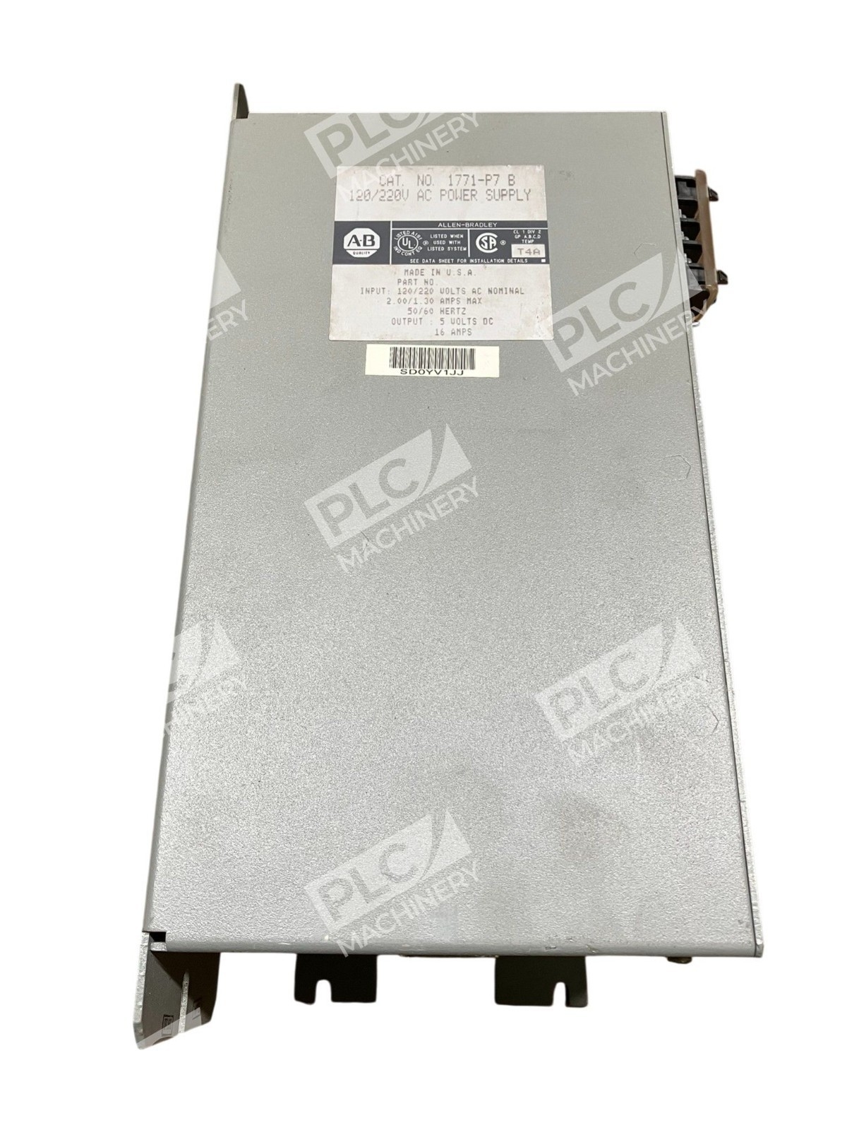 Allen Bradley 5VDC 16A 120/220V AC Power Supply 1771-P7 /B