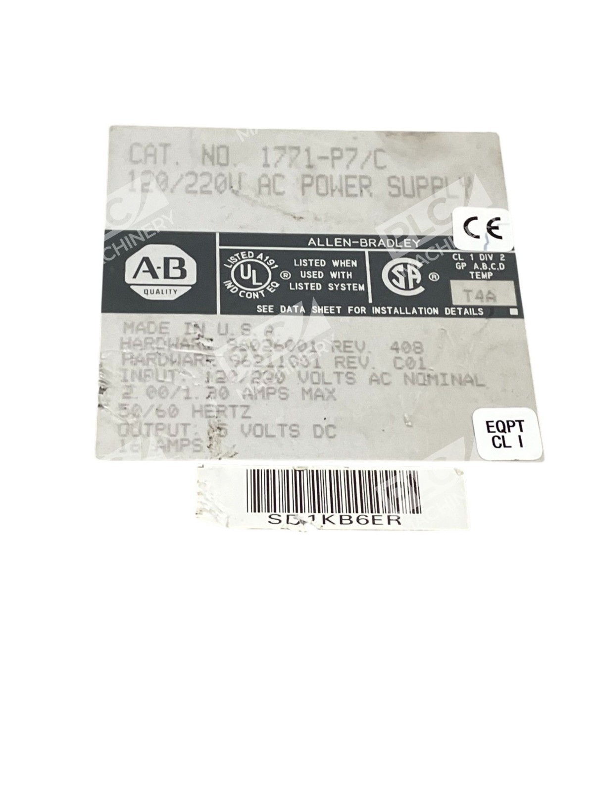 Allen Bradley AB Power Supply 120/220V AC 1771-P7 /C - Image 5