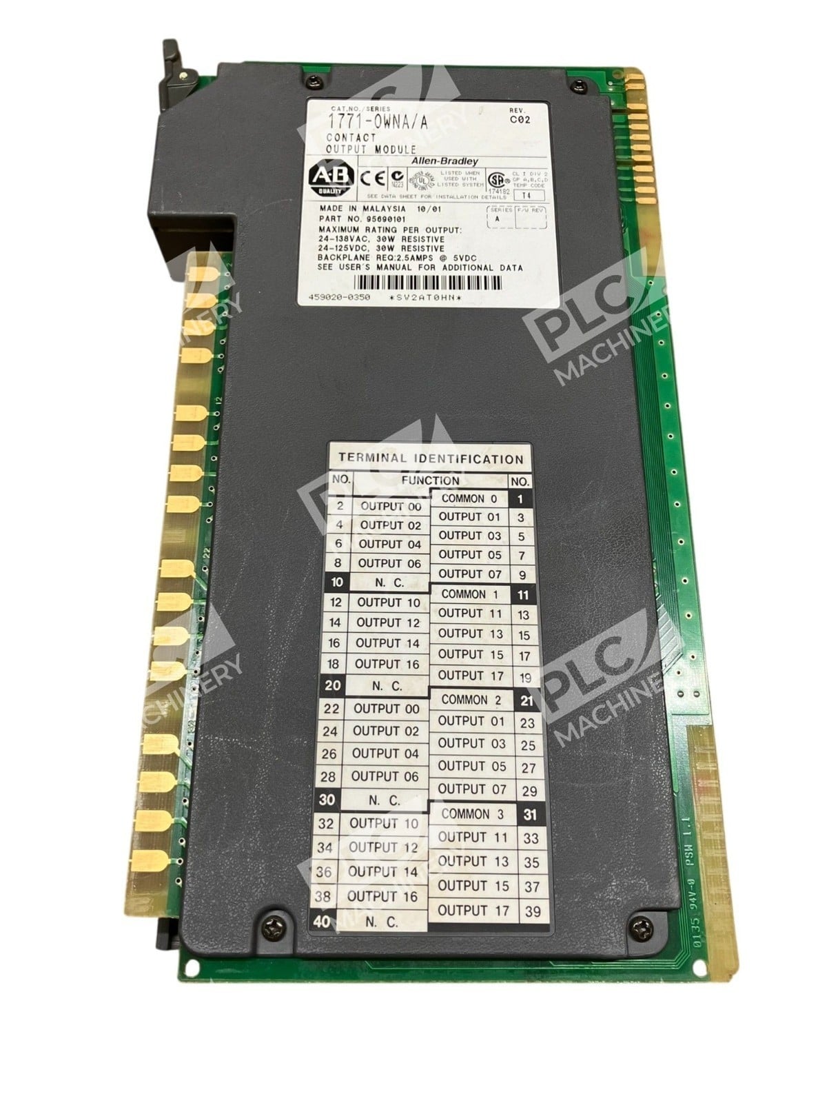 Allen Bradley AB 95690101 Contact Output Module 1771-OWNA /A Rev C02 - Image 2