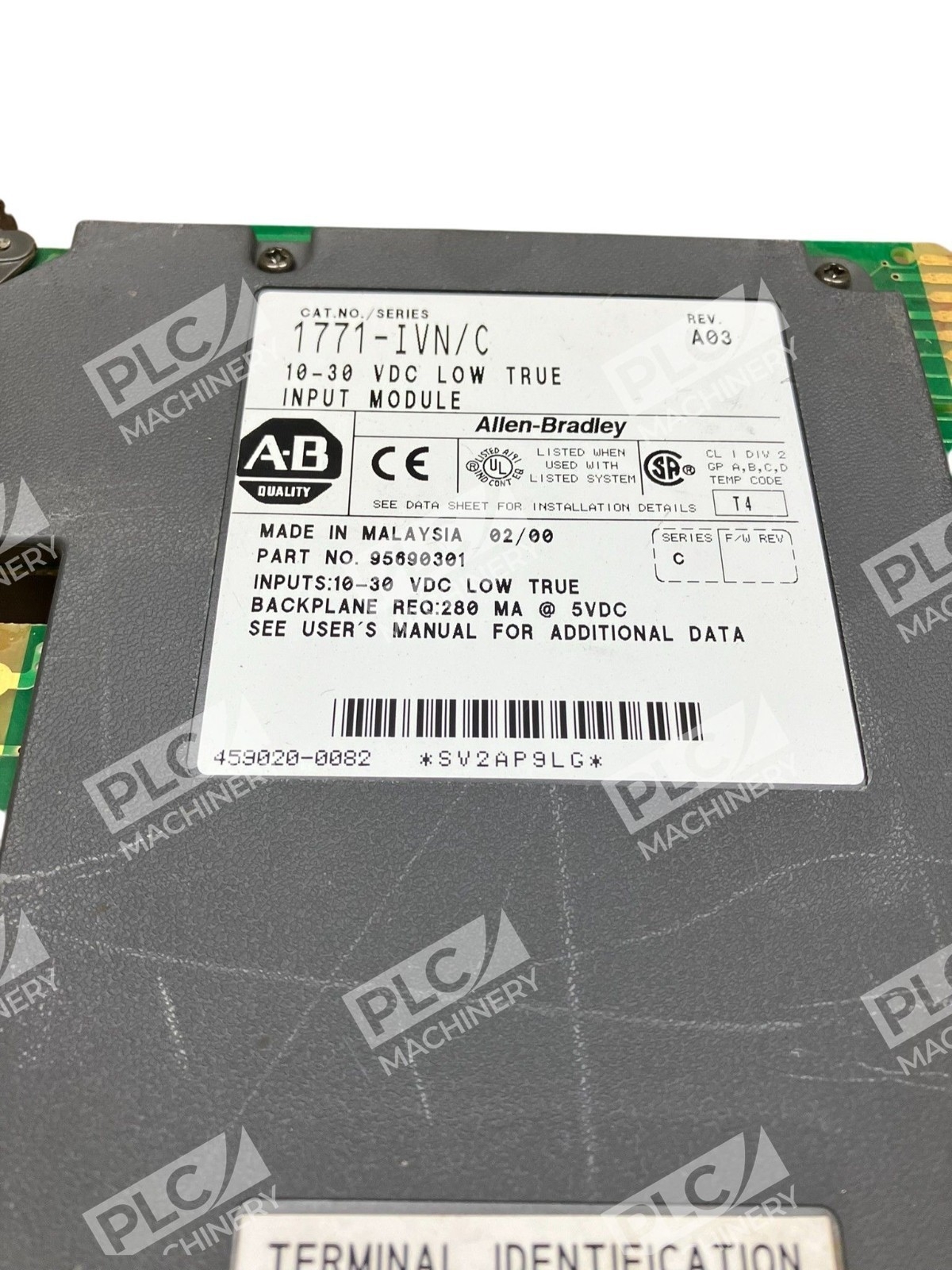 Allen Bradley AB 10-30VDC Low True Input Module 1771-IVN /C Rev A03 - Image 3
