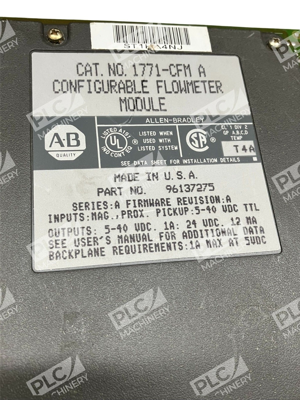 Allen Bradley AB 96137275 Configurable Flowmeter Module 1771-CFM /A - Image 3