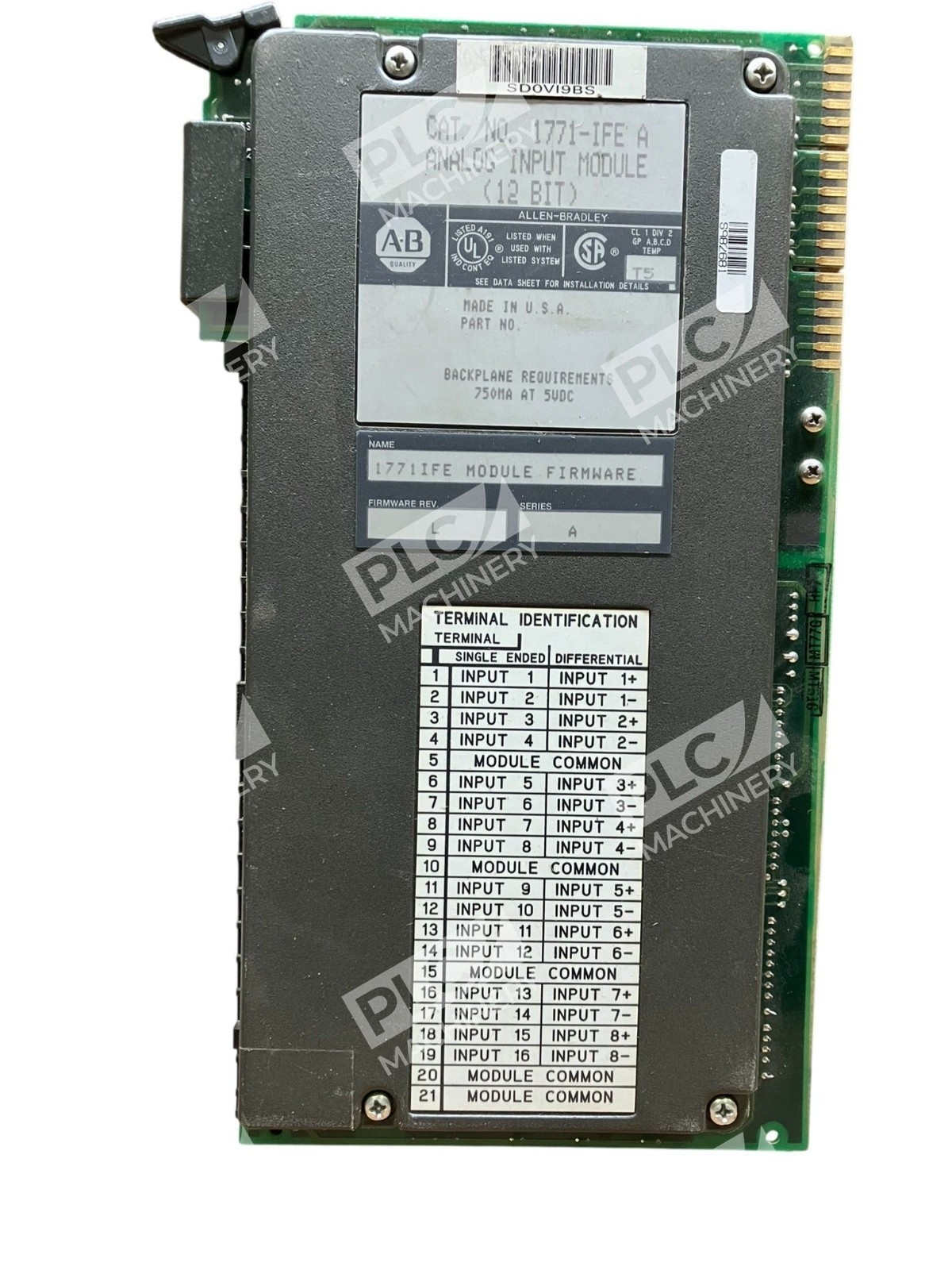 Allen Bradley AB Analog Input Module 12 Bit 1771-IFE /A Rev L