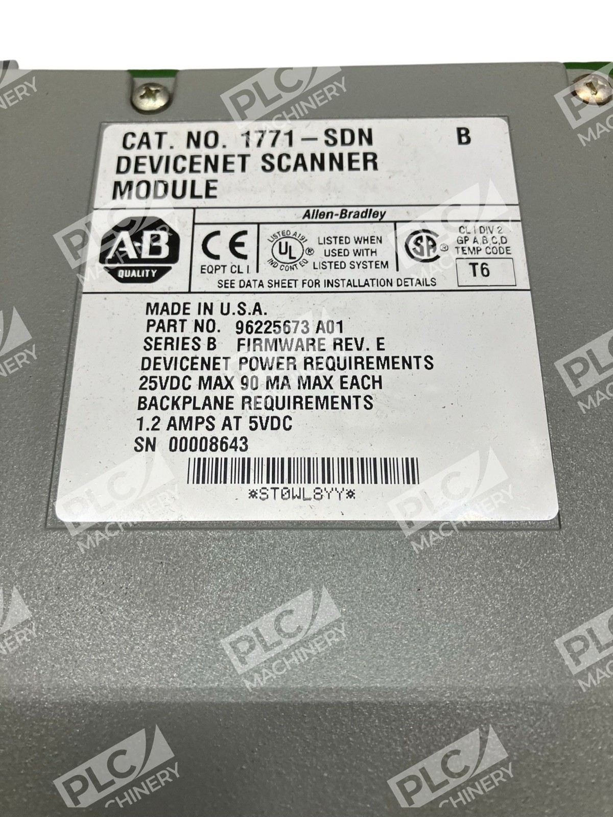 Allen Bradley AB Devicenet Scanner Module 1771-SDN /B - Image 3