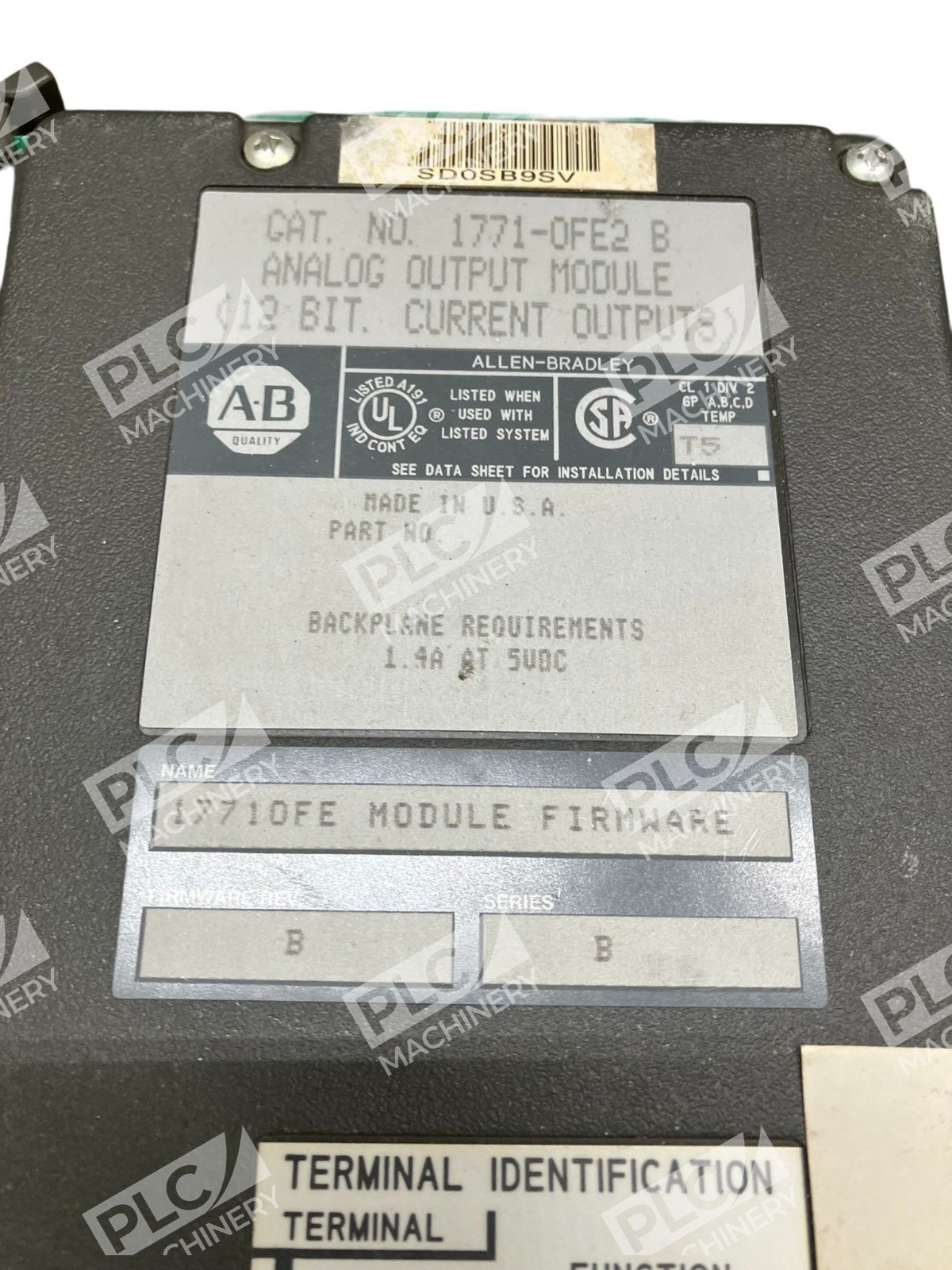 Allen Bradley AB Analog Output Module 12 Bit Current Output 1771-OFE2 /B Rev B - Image 3