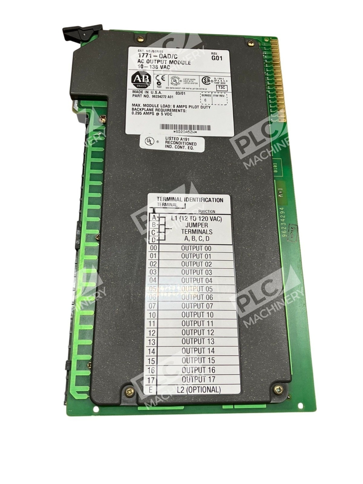 Allen Bradley AB 10-138 VAC AC Output Module 1771-OAD /C Rev G01