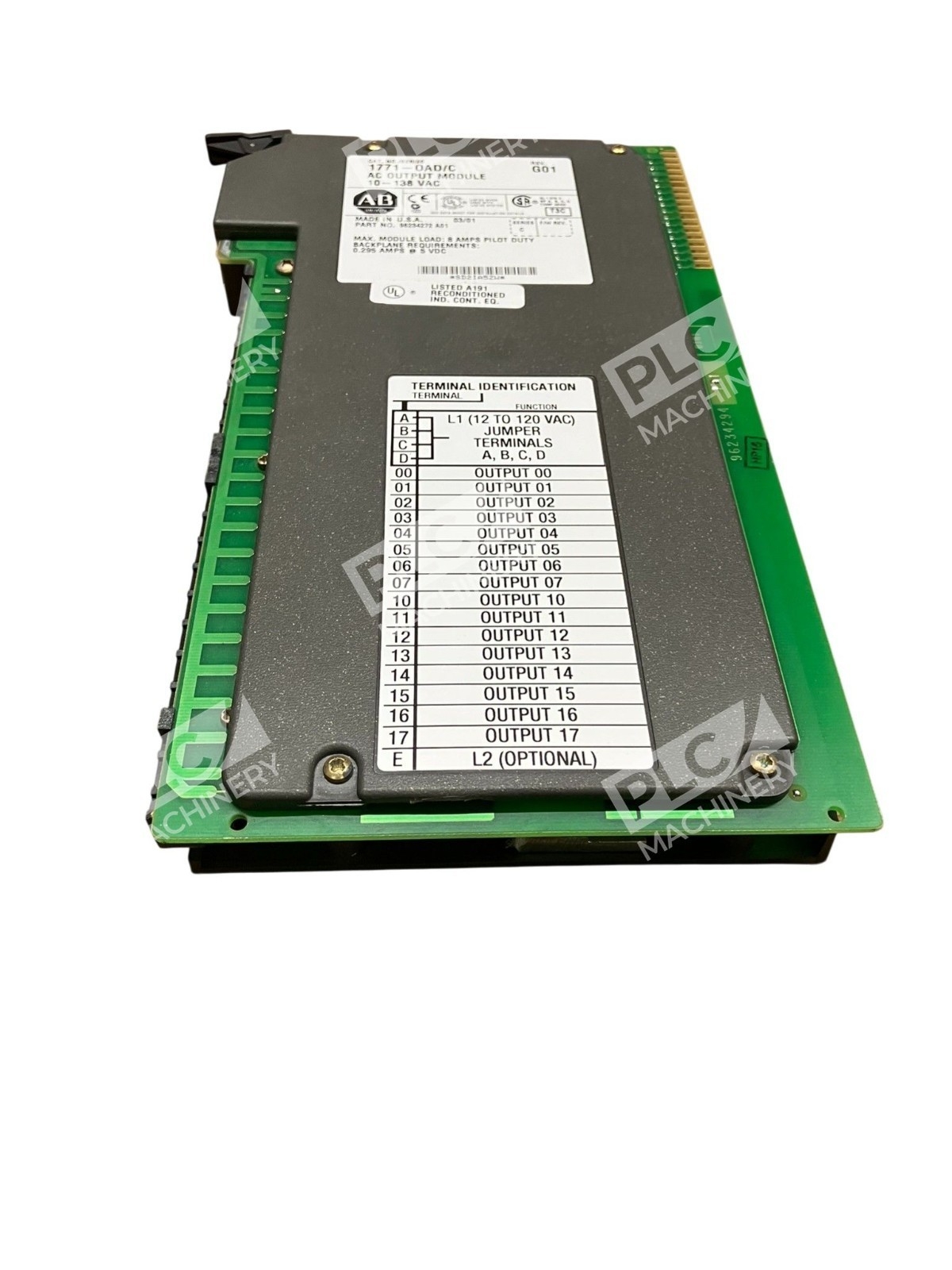 Allen Bradley AB 10-138 VAC AC Output Module 1771-OAD /C Rev G01 - Image 3