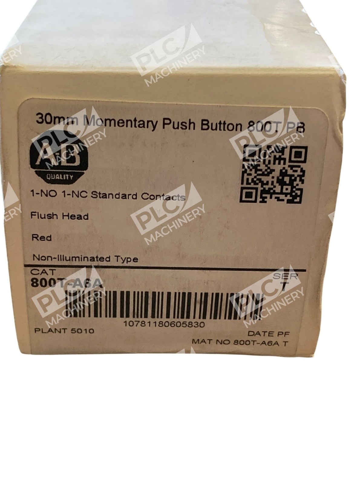 Allen Bradley AB 30mm Momentary Push Button 800T PB Red Flush Head 800T-A6A /T - Image 3