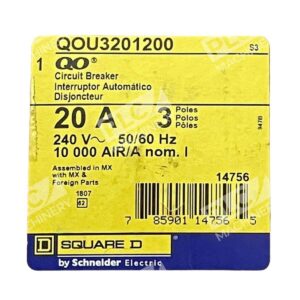 Square D QOU3201200 Circuit Breaker 20A 3 Poles