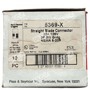 Pass & Seymour 5369-X Straight Blade Connector (Box of 10)
