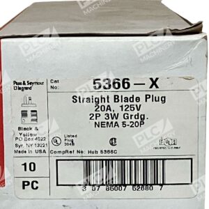 Pass & Seymour 5366-X Straight Blade Plug NEMA 5-20P Black & Yellow
