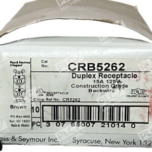 Pass & Seymour CRB5262 Duplex Receptacle 15A 125V (Box of 10)