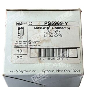 Pass & Seymour PS5969-Y MaxGrip Connector 15A 125 V 2P (Box of 10)