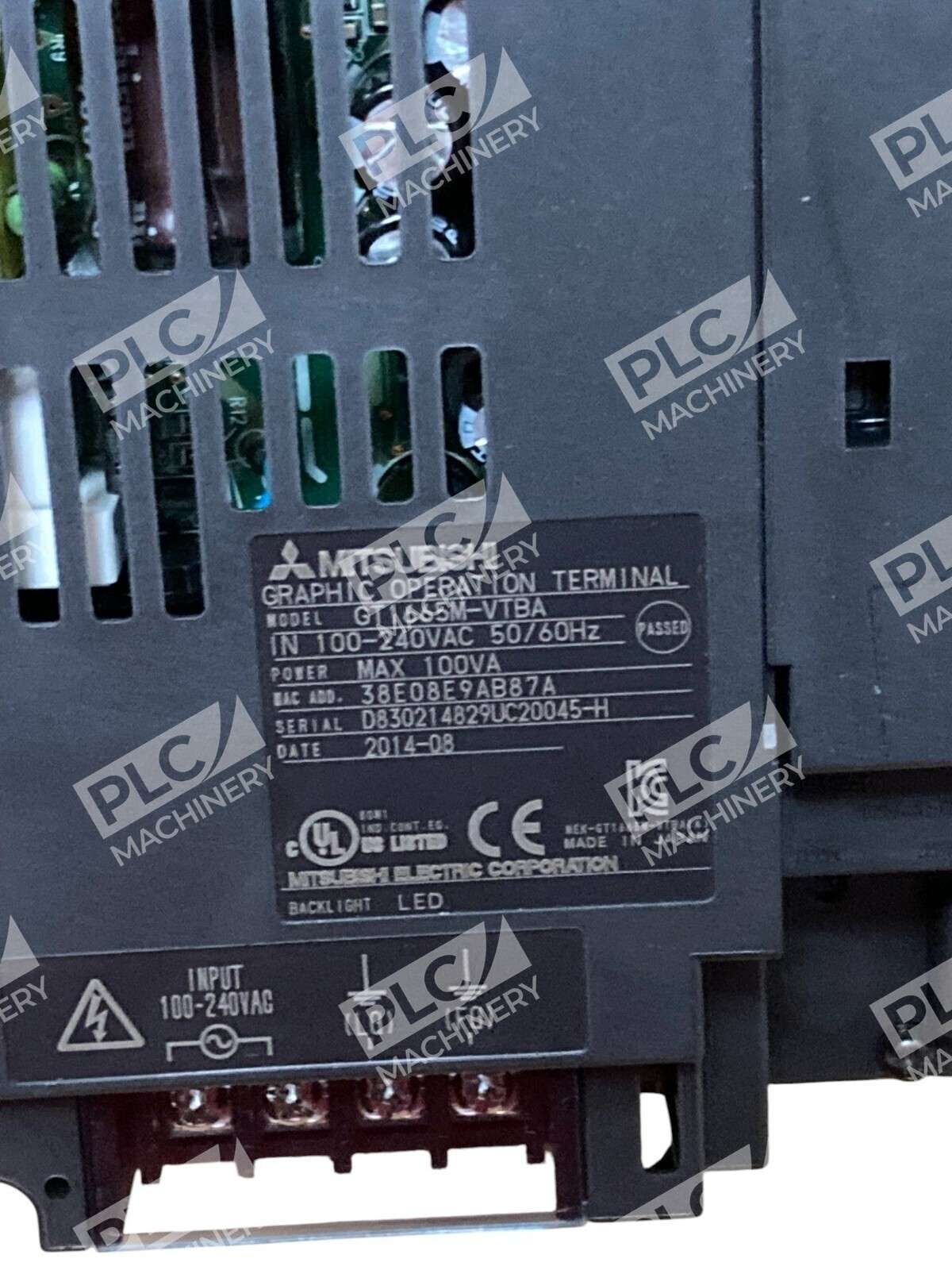 Mitsubishi GT1665M-VTBA HMI 100-240VAC 100VA Graphic Operation Terminal - Image 2