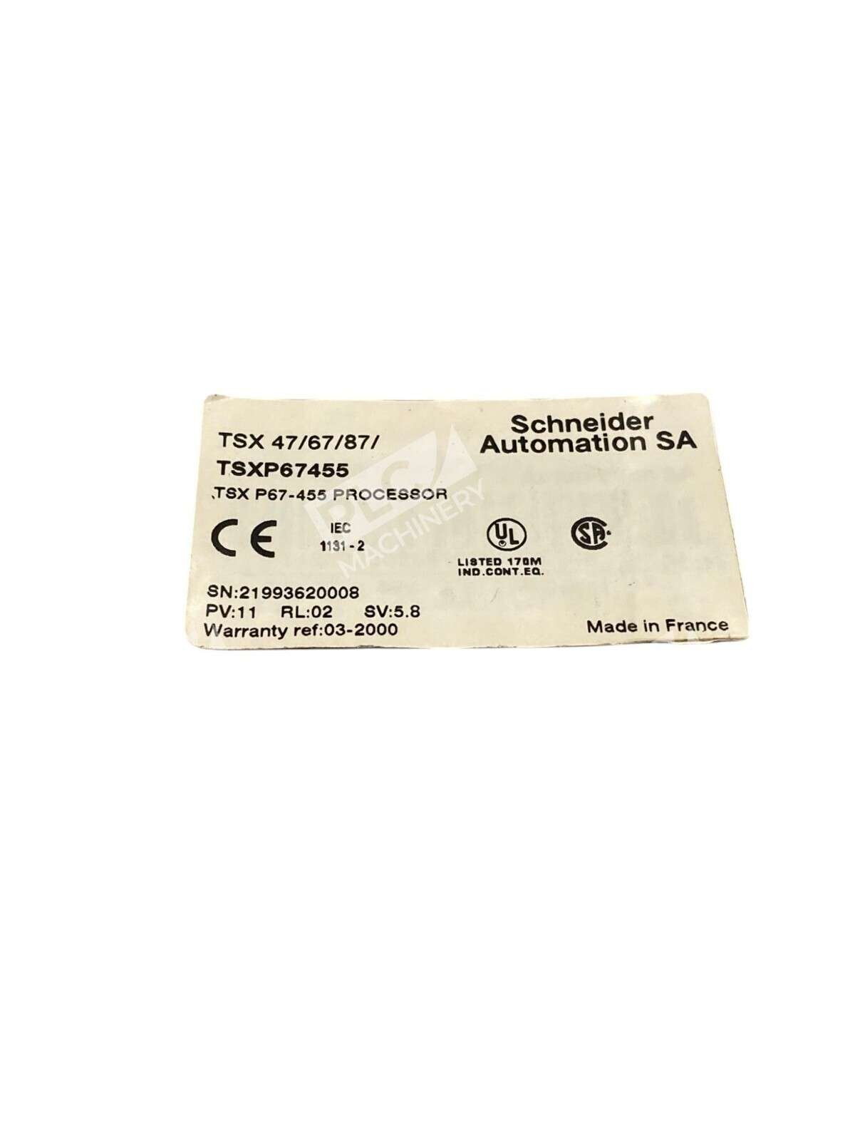 Schneider Electric TSXP67455 PLC CPU Processor Module TSX 47/67/87 Series